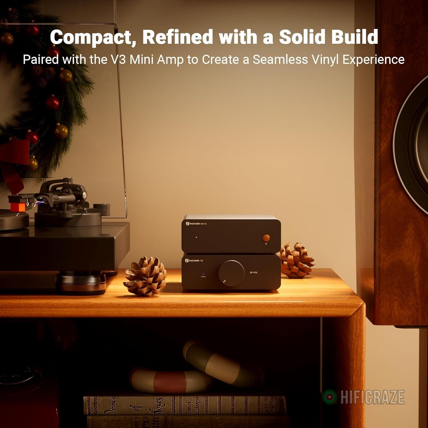 Fosi Audio Box X5 Phono Preamp for Turntable, Mini Preamplifier Home Audio for MM & MC Cartridge Turntable/Phonograph Record Player/Active Speakers, 4-Level Adjustable Gain 38/48/56/66 dB with RCA - Image 3