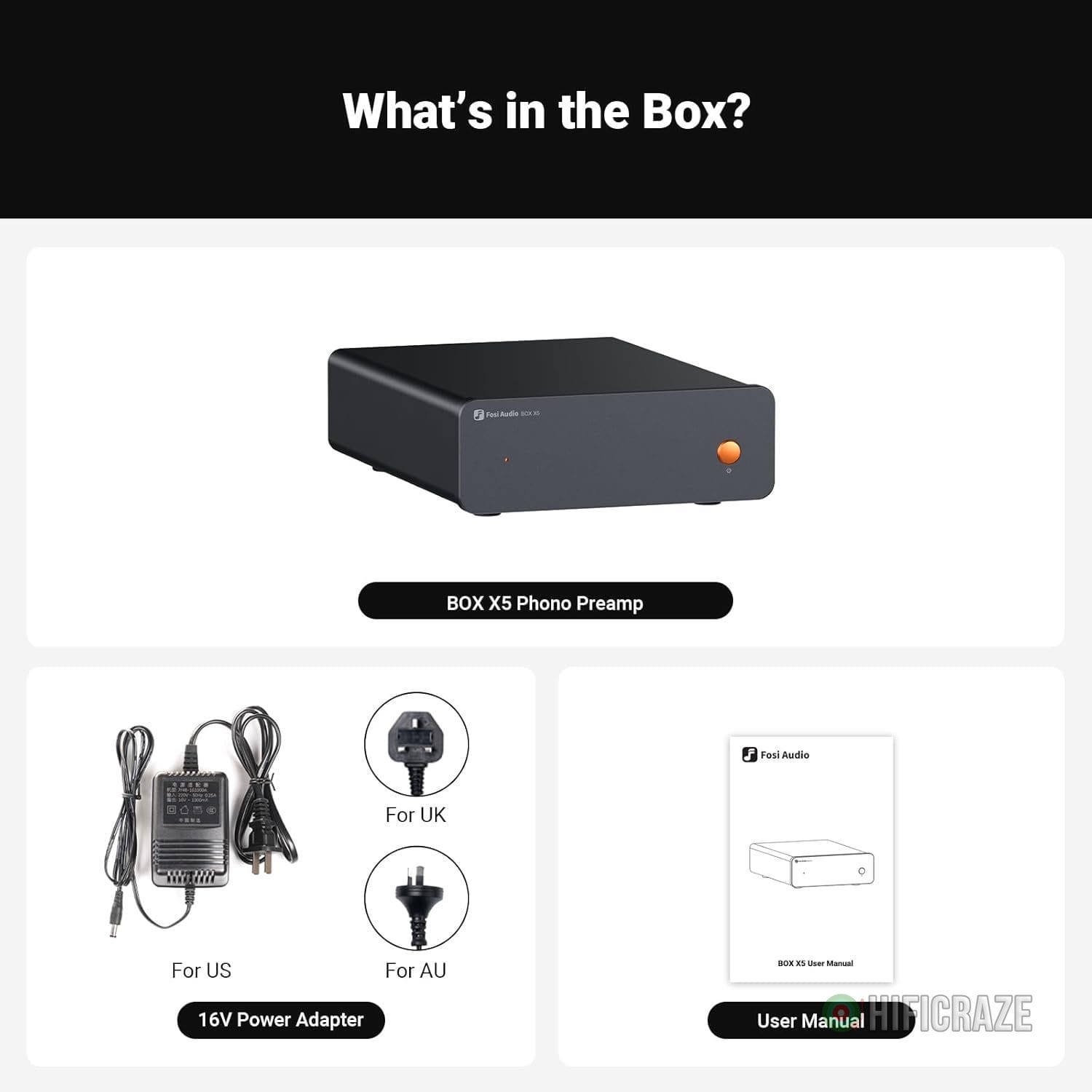 Fosi Audio Box X5 Phono Preamp for Turntable, Mini Preamplifier Home Audio for MM & MC Cartridge Turntable/Phonograph Record Player/Active Speakers, 4-Level Adjustable Gain 38/48/56/66 dB with RCA - Image 9