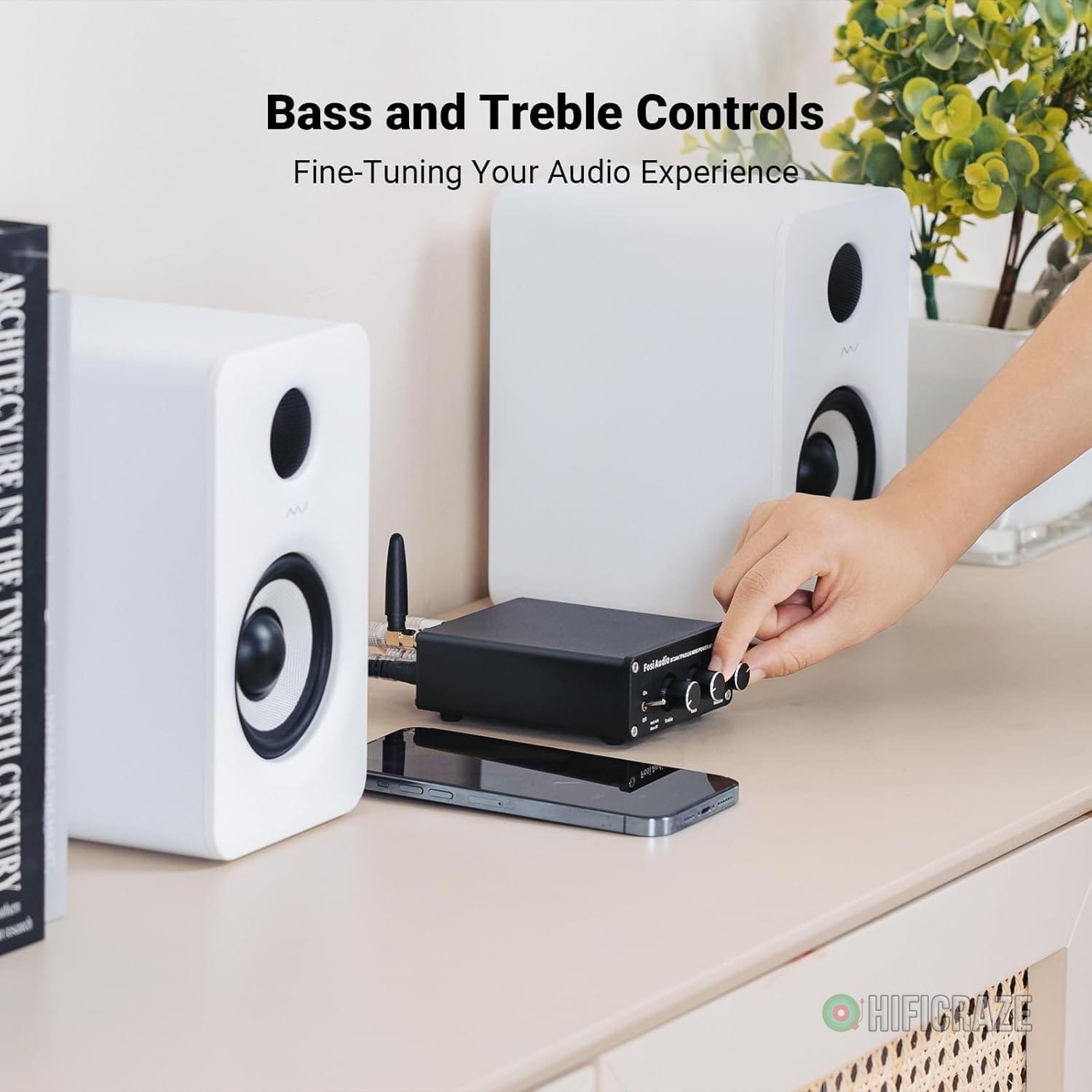 Fosi Audio BT20A Bluetooth Stereo Amplifier, 2 Channel Home Audio Component Amplifiers for Passive Speakers, Mini Class D Amp Receiver 200W for Indoor/Outdoor/Garage/Ceiling/Bookshelf Speaker - Image 5