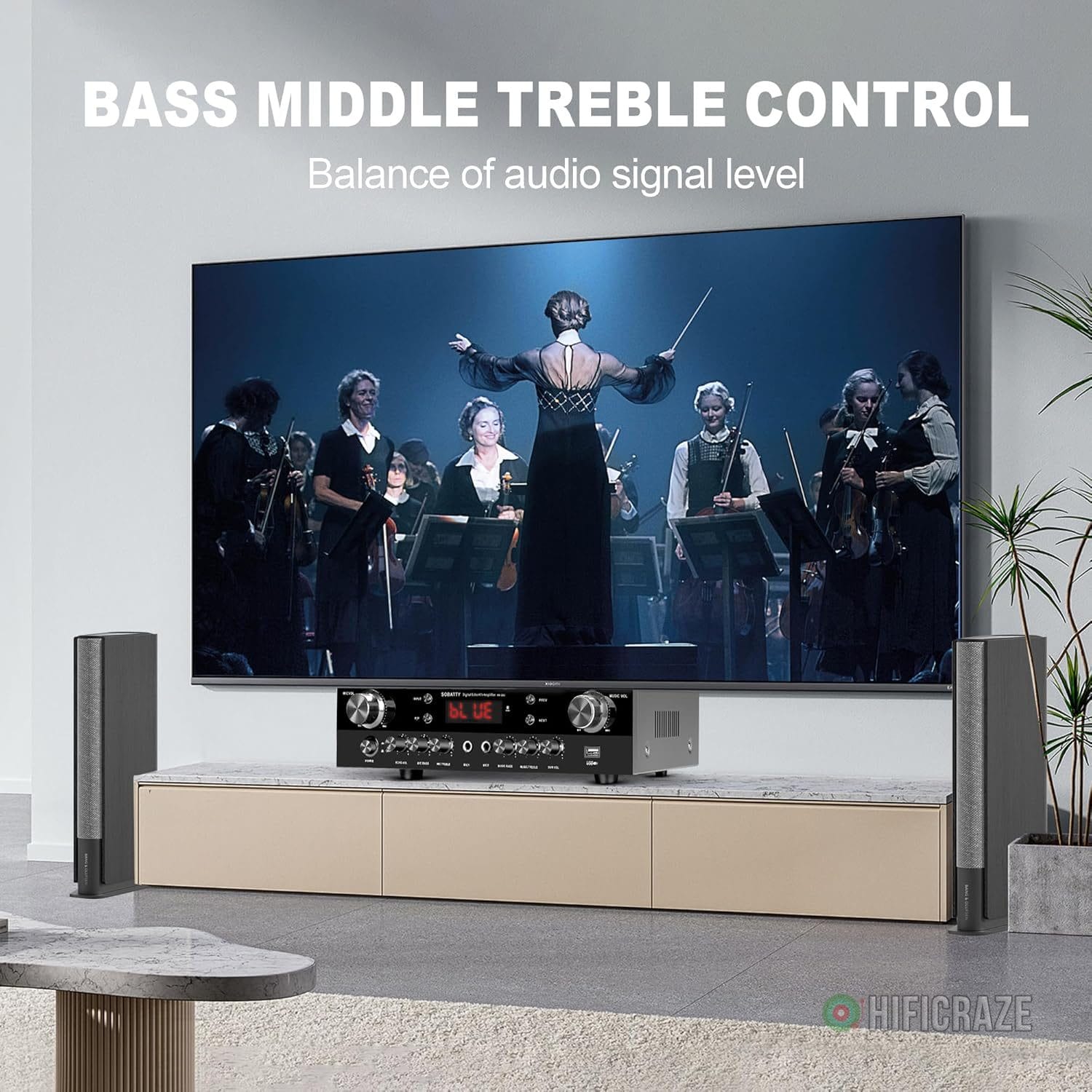 Stereo Receivers Home Audio Amplifier 2.1 Channels Subwoofer Output with Bluetooth 5.0, USB,2 Mic-in, Echo, RCA, Coaxial Input,for Home, Karaoke,Theater Speakers 7 Stereo Receivers Home Audio Amplifier 2.1 Channels Subwoofer Output with Bluetooth 5.0, USB,2 Mic-in, Echo, RCA, Coaxial Input,for Home, Karaoke,Theater Speakers - Image 7