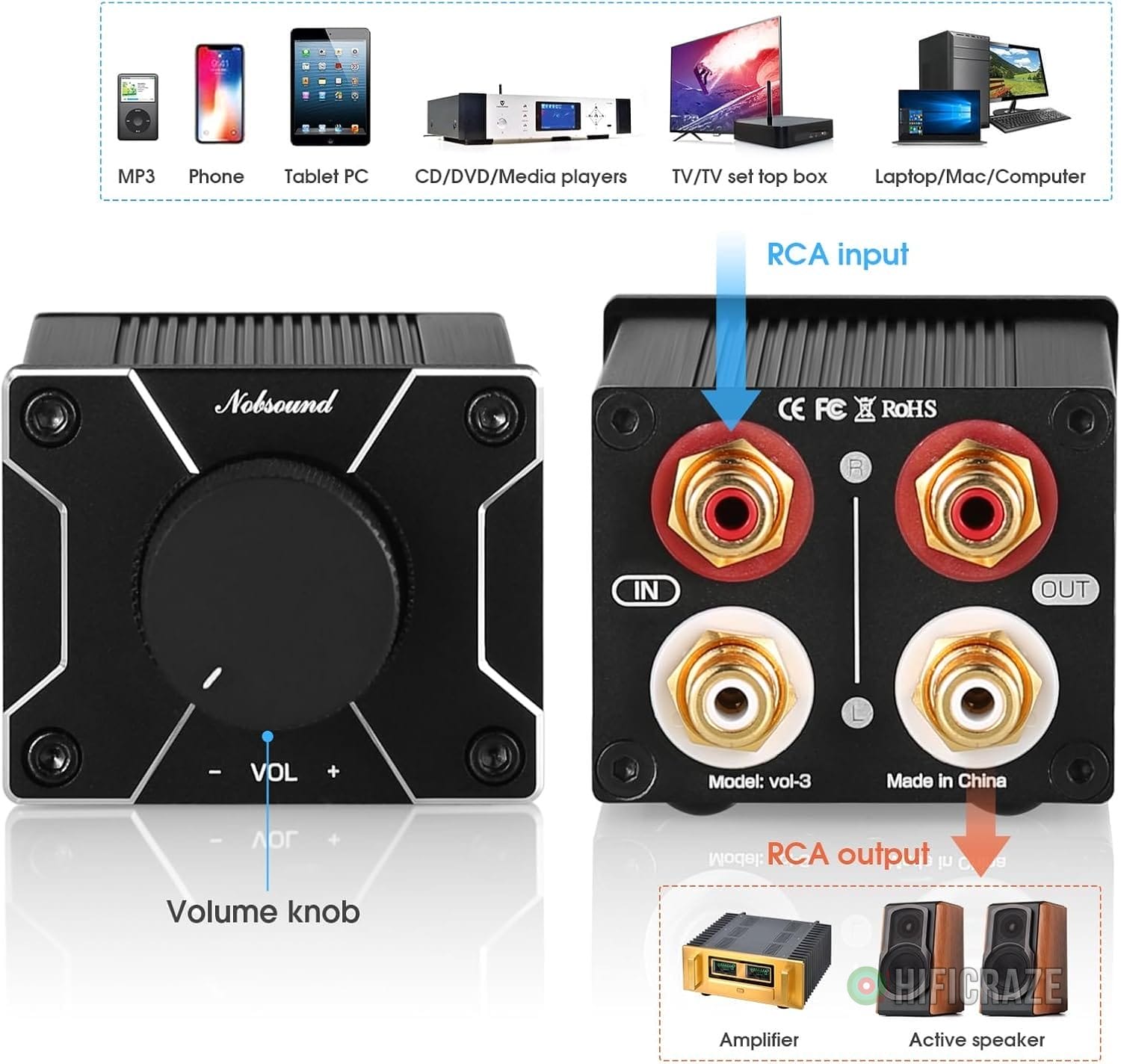Nobsound High Precision Passive Preamp Volume Controller VOL Control HiFi Preamplifier (Hi-Fi Version) 3 Nobsound High Precision Passive Preamp Volume Controller VOL Control HiFi Preamplifier (Hi-Fi Version) - Image 3