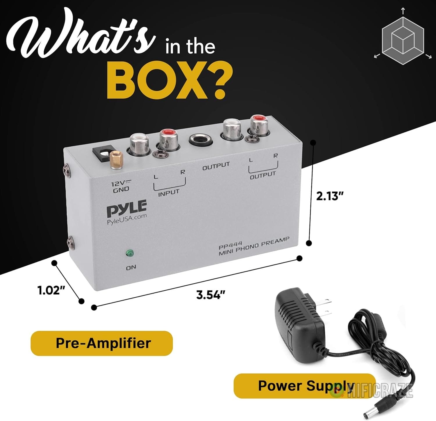 Pyle Ultra Compact Phono Preamp - Mini Turntable Preamp for Audio - Guitar, Microphone - RCA Input/Output for Record Player - Receiver - Amplifier - PP444 - Image 7