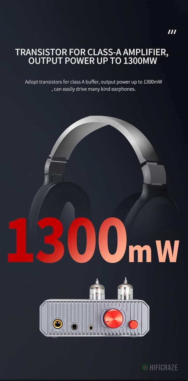 xDuoo MH-02 DAC Headphone Amplifier Combo, 6J1 Tube Preamp, 1300mW Powerful Output Class A amp, Two-Stage GAIN Switch USB C Input Support up to PCM32bit/ 384KHz and DSD256 - Image 5