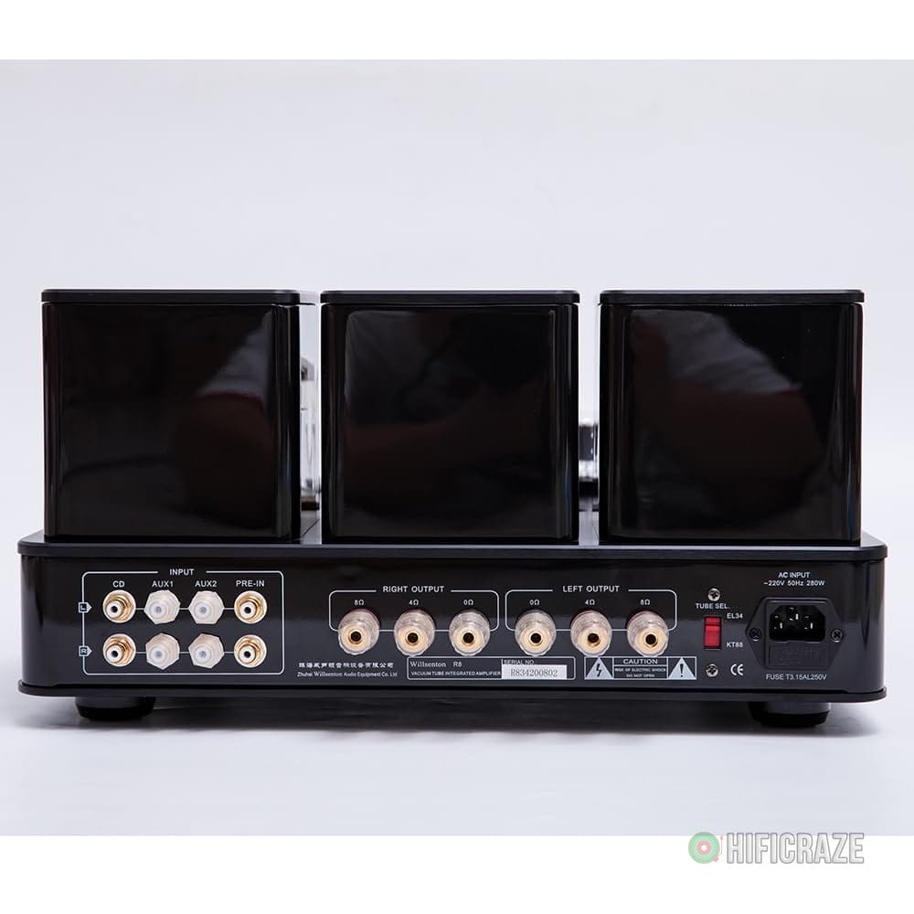 R8 KT88/EL34 x4 Tube Amplifier Integrated AMP Power Amplifier Headphone Replaceable Basic Meter (Black) 6 R8 KT88/EL34 x4 Tube Amplifier Integrated AMP Power Amplifier Headphone Replaceable Basic Meter (Black) - Image 6