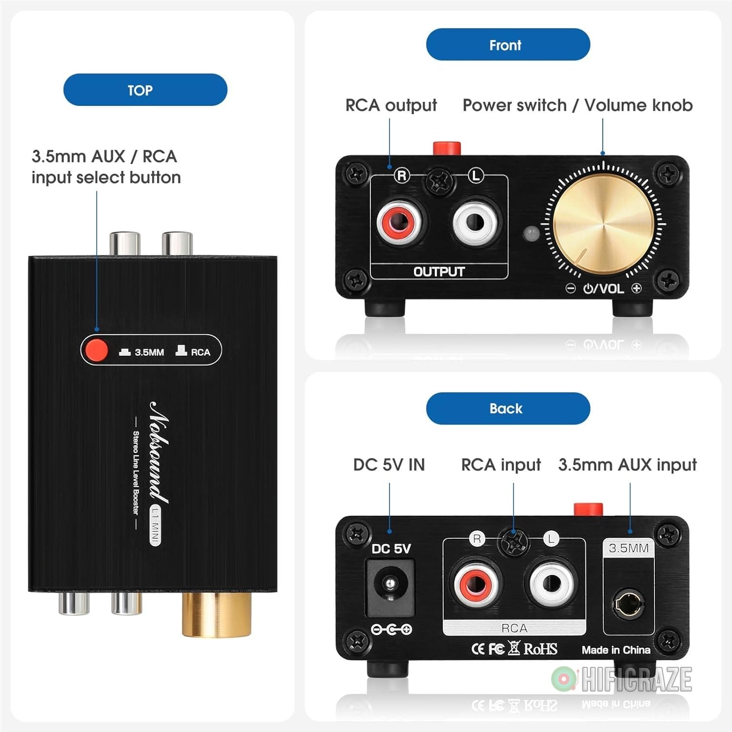 Douk Audio L1-MiINI Stereo Line Level Booster Amplifier Audio Preamp 20dB Gain + Volume Control 8 Douk Audio L1-MiINI Stereo Line Level Booster Amplifier Audio Preamp 20dB Gain + Volume Control - Image 8