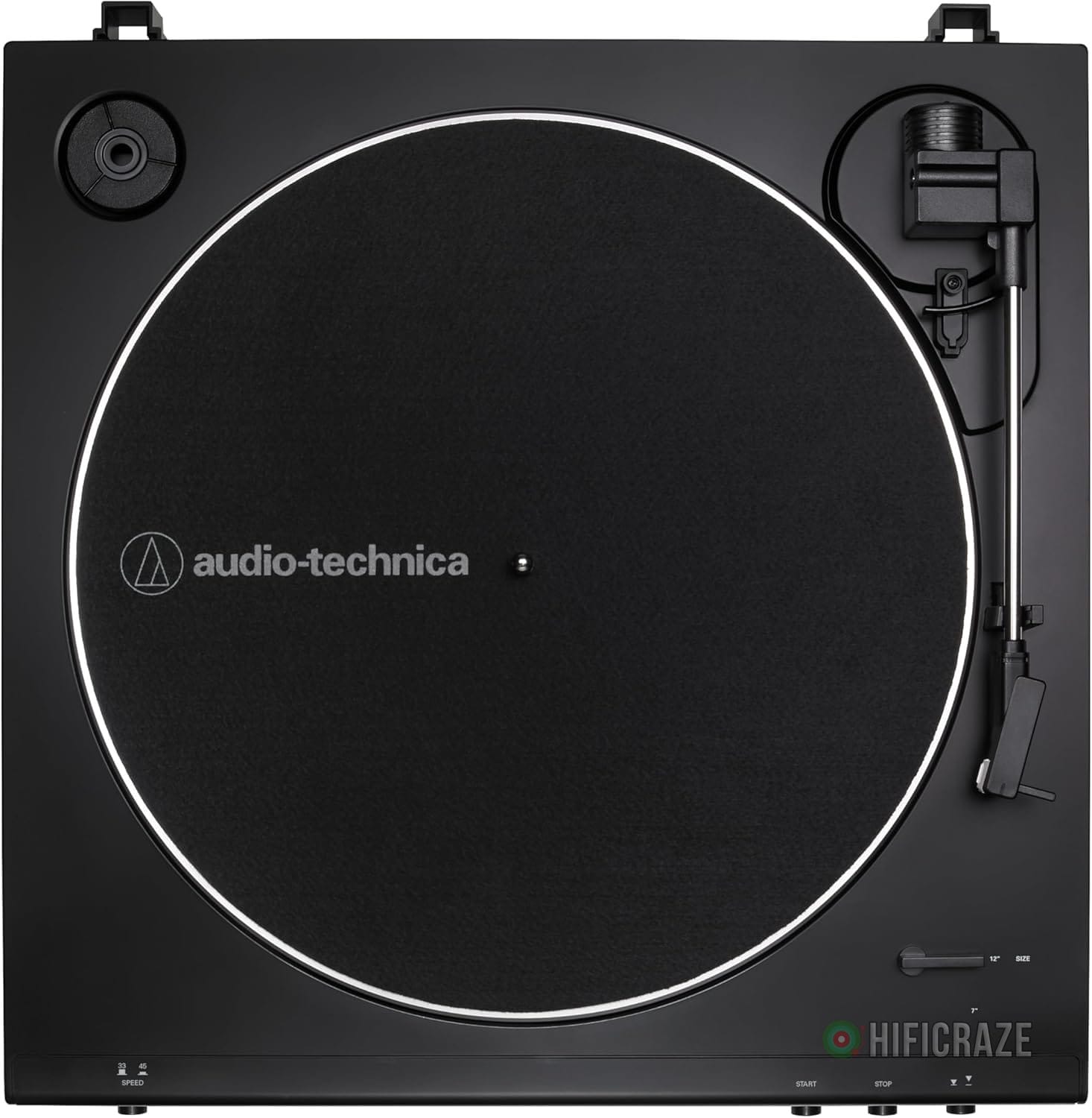 Audio-Technica AT-LP60X-BK Fully Automatic Belt-Drive Stereo Turntable, Black, Hi-Fidelity, Plays 33 -1/3 and 45 RPM Vinyl Records, Dust Cover, Anti-Resonance, Die-Cast Aluminum Platter - Image 3