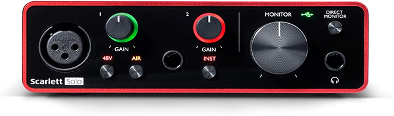 Focusrite Scarlett Solo 3rd Gen USB Audio Interface for Guitarists, Vocalists, Podcasters or Producers to record and playback studio quality sound - Image 3