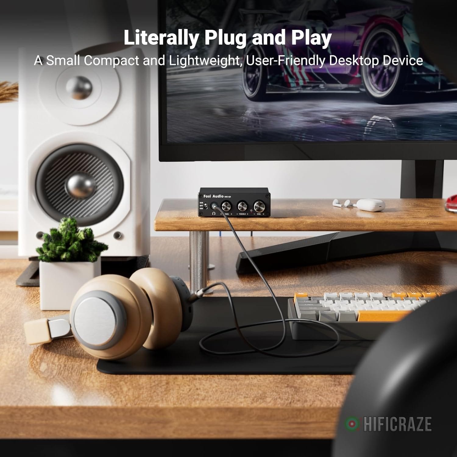 Fosi Audio Q4 DAC Headphone Amp for PC, Desktop Digital to Analog Audio Converter for Home Stereo Amplifier and Powered Speakers, PC-USB/Optical/Coaxial Inputs, 3.5mm Headphone/RCA Outputs 4 Fosi Audio Q4 DAC Headphone Amp for PC, Desktop Digital to Analog Audio Converter for Home Stereo Amplifier and Powered Speakers, PC-USB/Optical/Coaxial Inputs, 3.5mm Headphone/RCA Outputs - Image 4