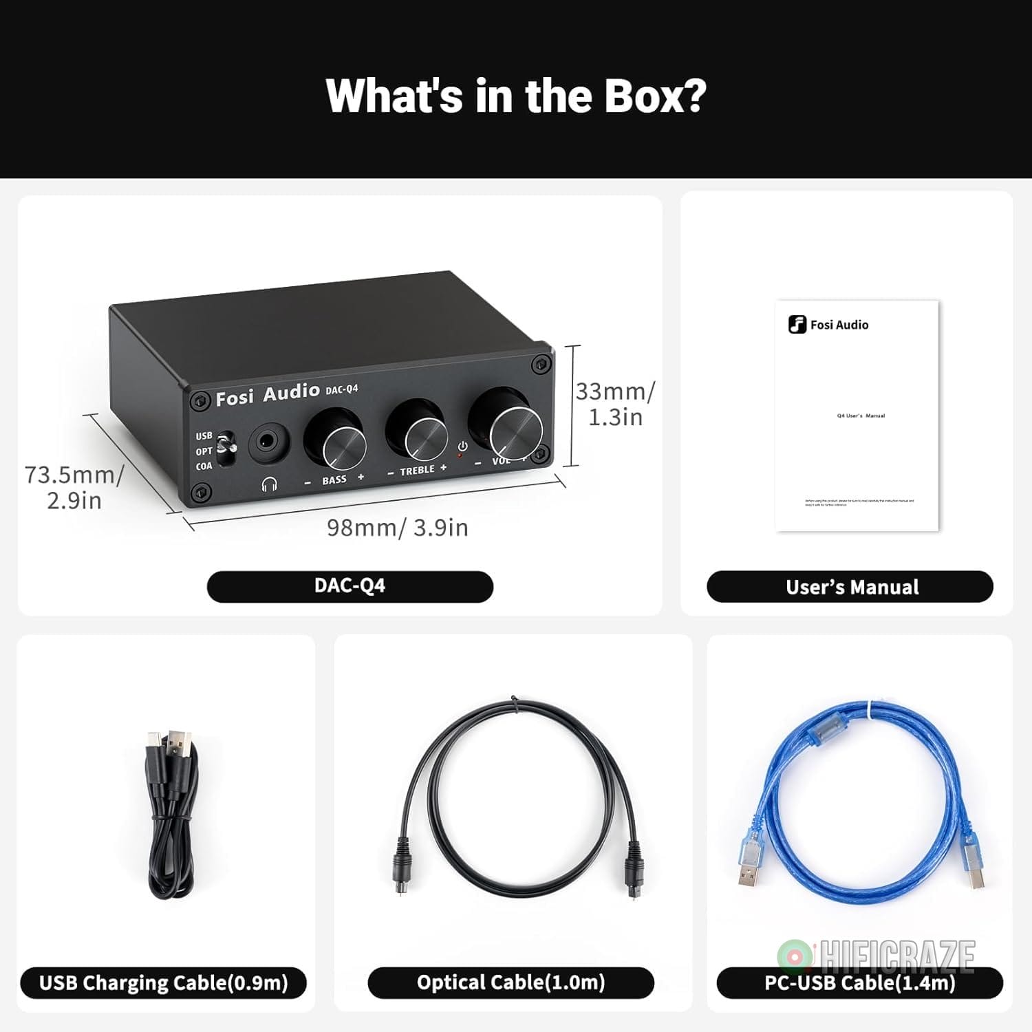 Fosi Audio Q4 DAC Headphone Amp for PC, Desktop Digital to Analog Audio Converter for Home Stereo Amplifier and Powered Speakers, PC-USB/Optical/Coaxial Inputs, 3.5mm Headphone/RCA Outputs 8 Fosi Audio Q4 DAC Headphone Amp for PC, Desktop Digital to Analog Audio Converter for Home Stereo Amplifier and Powered Speakers, PC-USB/Optical/Coaxial Inputs, 3.5mm Headphone/RCA Outputs - Image 8