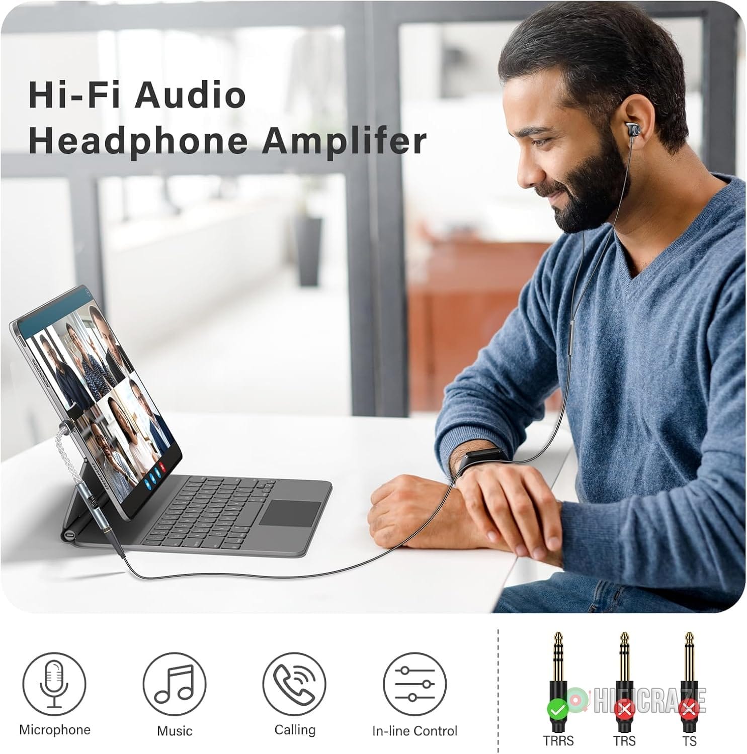 USB C to 3.5mm Audio Headphone Adapter DAC Dongle, CX31993 Audio Converter with HiFi Amplifier, Type C to AUX with USB-A Adapter for Android iPhone Mac Windows iPad Switch PS5 - Image 4