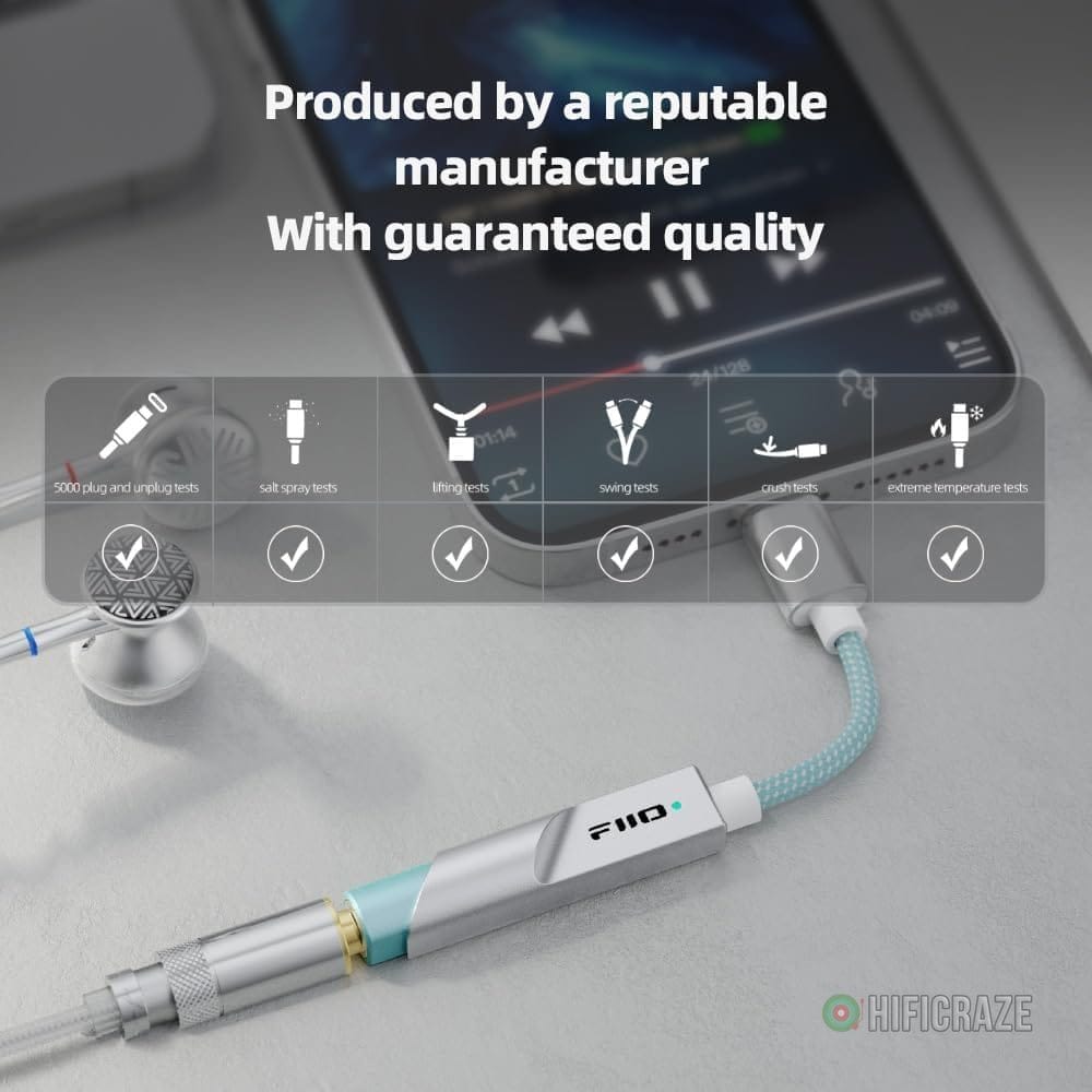 FiiO KA11 USB C to 3.5mm Audio Adapter 32bit/384KHz, USB Type C Dongle HiFi DAC Amplifier for Android/iOS/Windows/Mac (Silver, TC) 9 FiiO KA11 USB C to 3.5mm Audio Adapter 32bit/384KHz, USB Type C Dongle HiFi DAC Amplifier for Android/iOS/Windows/Mac (Silver, TC) - Image 9