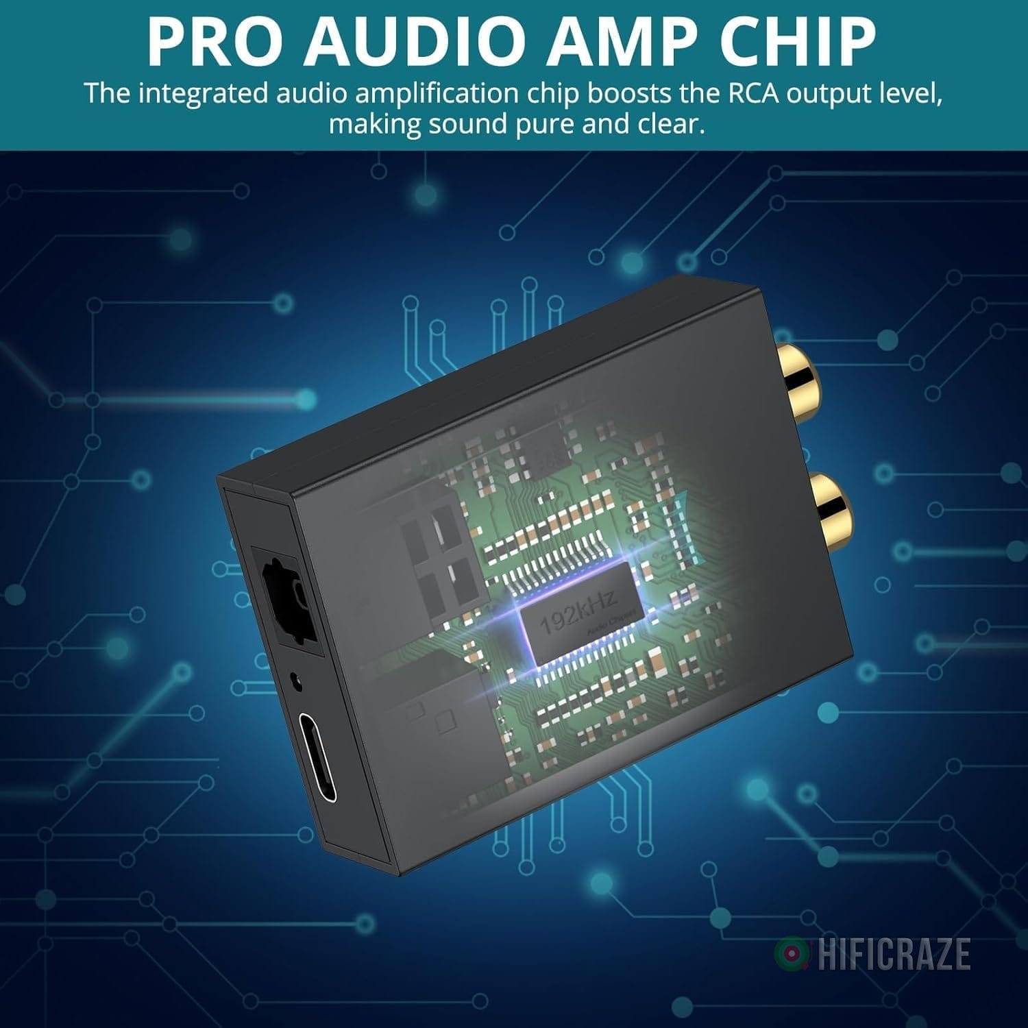 192kHz DAC Digital to Analog Audio Converter with Digital Audio Optical Cable,SPDIF Toslink Optical to RCA Converter for HDTV, DVD, Blu-Ray Players and Game Consoles 5 192kHz DAC Digital to Analog Audio Converter with Digital Audio Optical Cable,SPDIF Toslink Optical to RCA Converter for HDTV, DVD, Blu-Ray Players and Game Consoles - Image 5