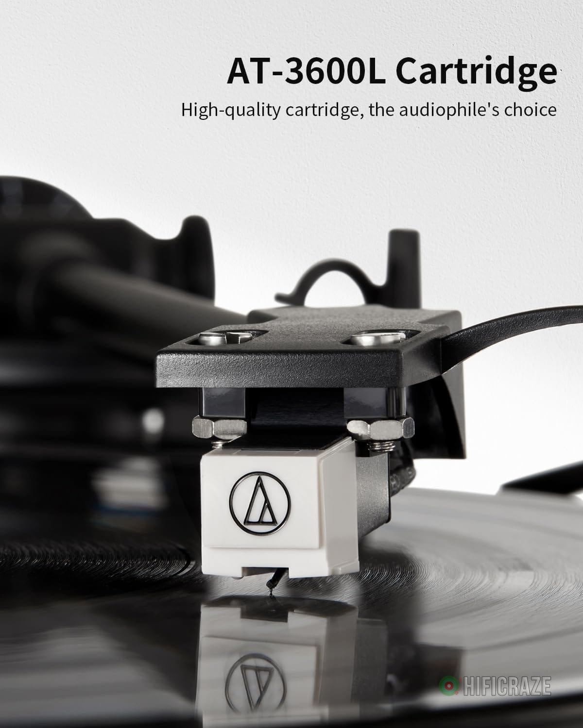 ANGELS HORN Turntable, Vinyl Record Player, Built-in Phono Preamp, Belt Drive 2-Speed, Adjustable Counterweight, AT-3600L (Upgraded Bluetooth Version) - Image 3