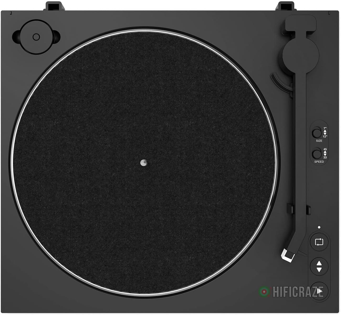 Victrola Automatic – Fully Automatic Bluetooth Turntable – Audio Technica ATN3600L Cartridge, 2-Speed Vinyl Record Player, Aluminum Platter, Switchable Preamp, Repeat Mode, Dust Cover (Black) - Image 9