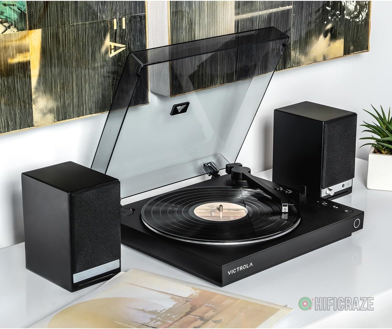 Victrola Automatic – Fully Automatic Bluetooth Turntable – Audio Technica ATN3600L Cartridge, 2-Speed Vinyl Record Player, Aluminum Platter, Switchable Preamp, Repeat Mode, Dust Cover (Black) - Image 10