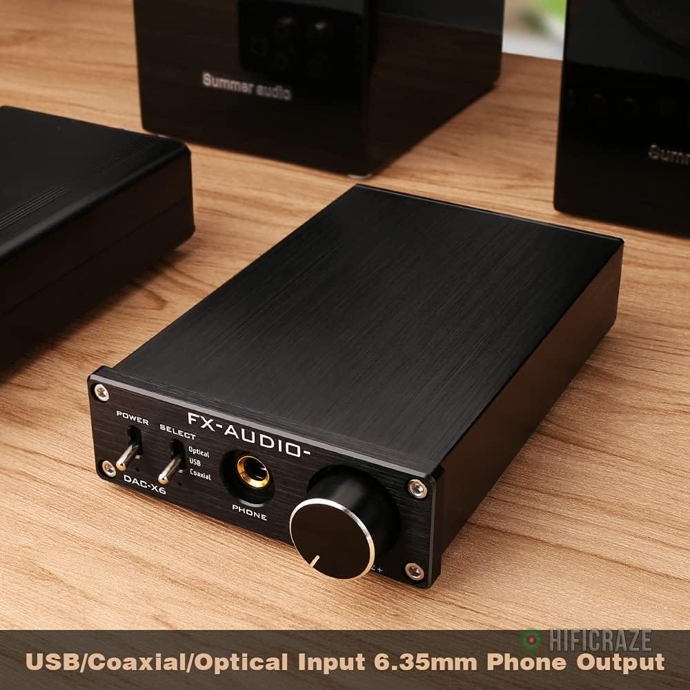 FX-Audio DAC-X6 Headphone amp Mini HiFi 2.0 Digital Audio Decoder DAC Input USB/Coaxial/Optical Output RCA/Headphone Amplifier 24Bit/96KHz DC12V (Black) 7 FX-Audio DAC-X6 Headphone amp Mini HiFi 2.0 Digital Audio Decoder DAC Input USB/Coaxial/Optical Output RCA/Headphone Amplifier 24Bit/96KHz DC12V (Black) - Image 7