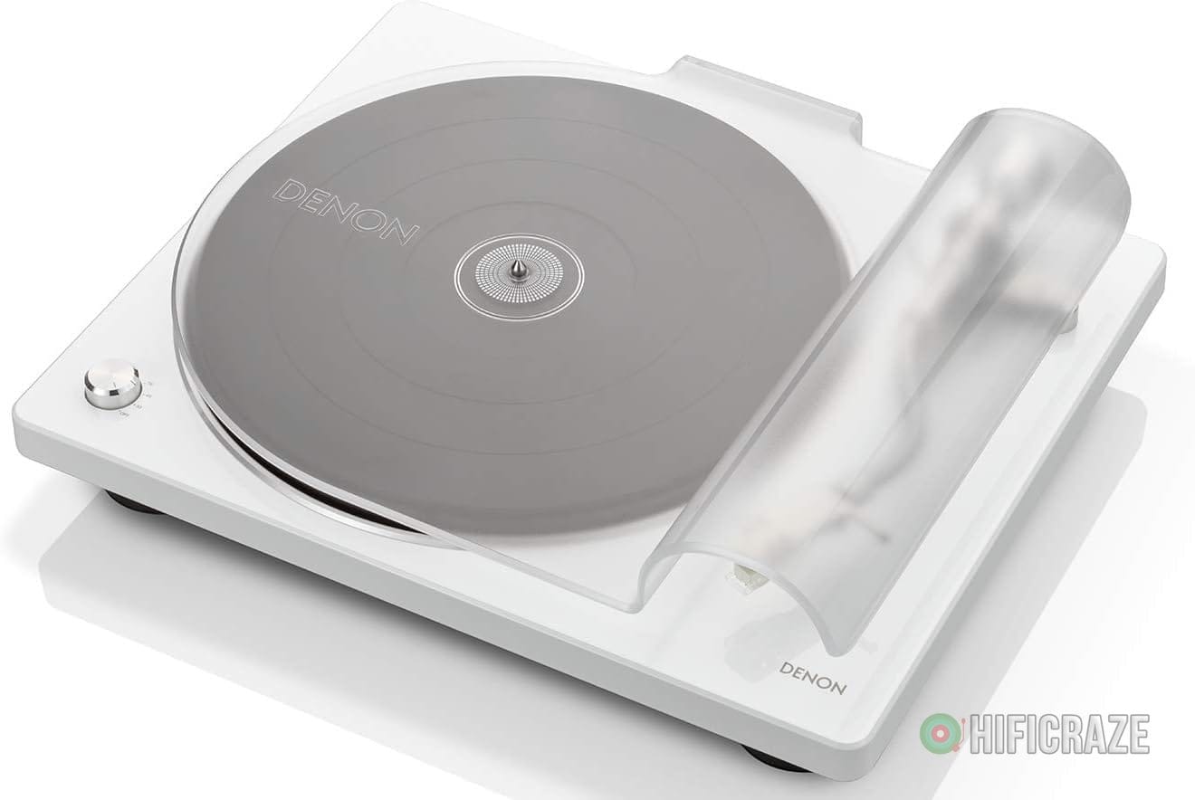 Denon DP-400 (White) Semi-Automatic Analog Turntable with Speed Auto Sensor | Specially Designed Curved Tonearm | Supports 33 1/3. 45, 78 RPM (Vintage) Speeds | Modern Looks, Superior Audio - Image 3