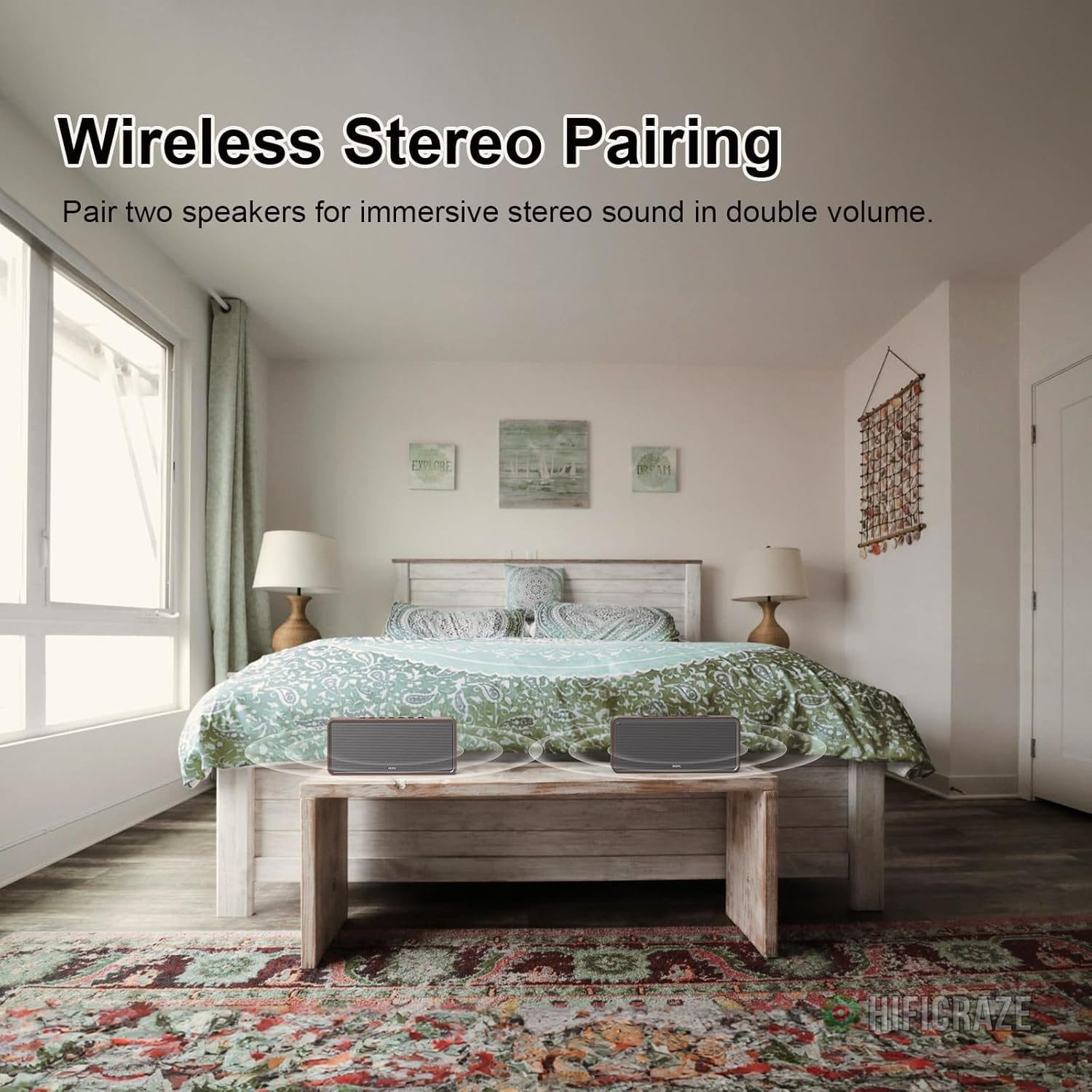 DOSS SoundBox XL Bluetooth Speaker with Subwoofer, 32W Loud Sound with Booming Bass, Dual DSP Technologies, 10H Playtime, USB-C, TWS, 2.1 Audio Channel for Home, Indoor and Office - Gold 6 DOSS SoundBox XL Bluetooth Speaker with Subwoofer, 32W Loud Sound with Booming Bass, Dual DSP Technologies, 10H Playtime, USB-C, TWS, 2.1 Audio Channel for Home, Indoor and Office - Gold - Image 6