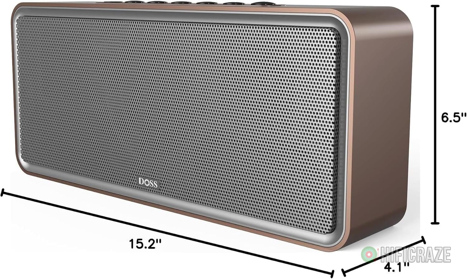DOSS SoundBox XL Bluetooth Speaker with Subwoofer, 32W Loud Sound with Booming Bass, Dual DSP Technologies, 10H Playtime, USB-C, TWS, 2.1 Audio Channel for Home, Indoor and Office - Gold 8 DOSS SoundBox XL Bluetooth Speaker with Subwoofer, 32W Loud Sound with Booming Bass, Dual DSP Technologies, 10H Playtime, USB-C, TWS, 2.1 Audio Channel for Home, Indoor and Office - Gold - Image 8