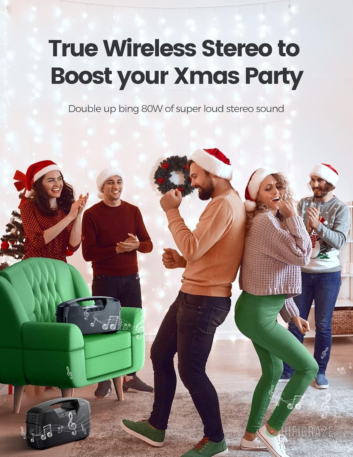 IPX7 Waterproof Bluetooth Speaker, 40W(60 Peak) Portable Wireless Speakers with Subwoofer, 32H Playtime, Stereo Loud Sound, Deep Bass, Bluetooth 5.0 with Handle for Pool, Beach, Outdoor, Gifts 5 IPX7 Waterproof Bluetooth Speaker, 40W(60 Peak) Portable Wireless Speakers with Subwoofer, 32H Playtime, Stereo Loud Sound, Deep Bass, Bluetooth 5.0 with Handle for Pool, Beach, Outdoor, Gifts - Image 5