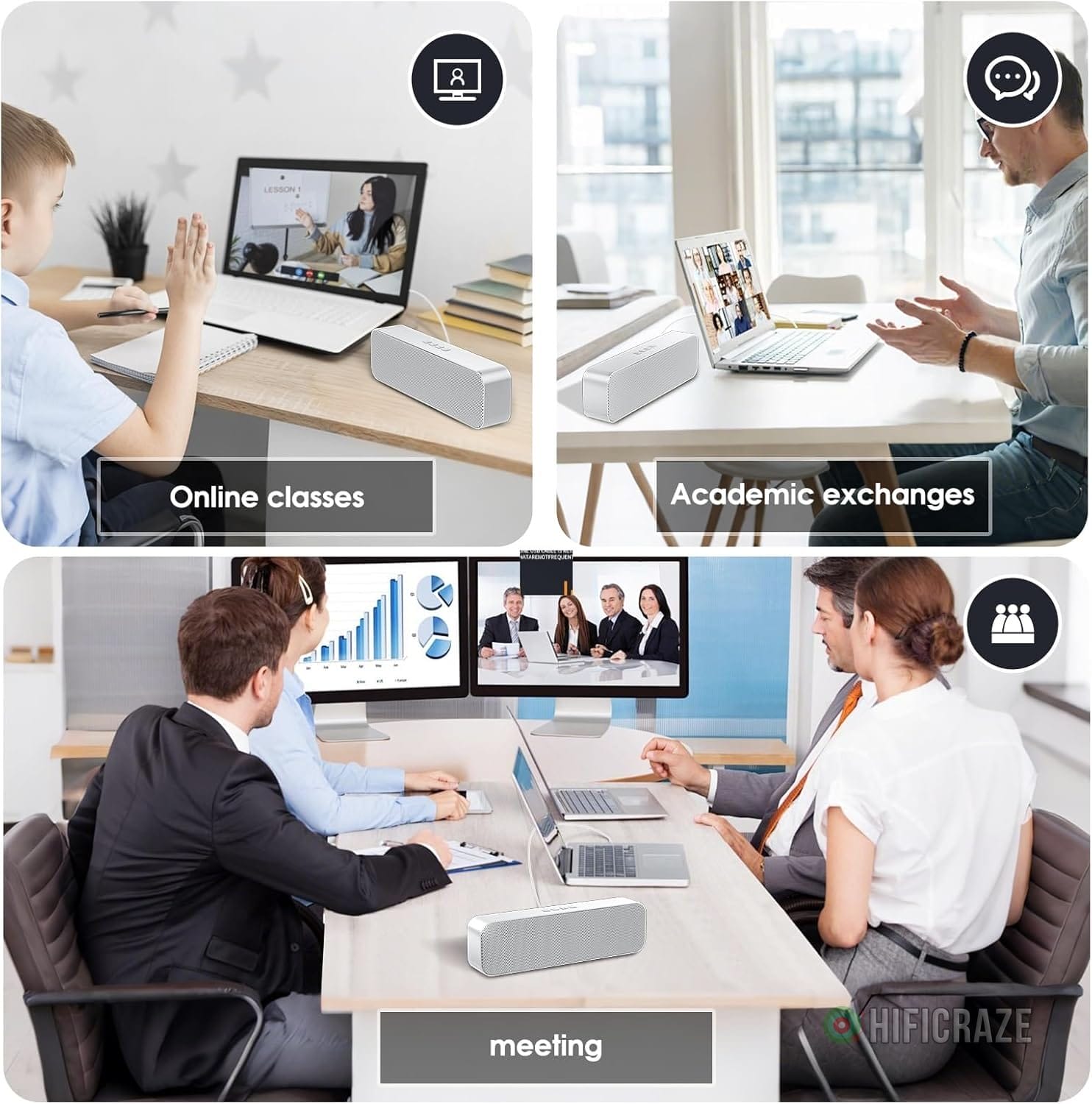 USB Computer Speakers,Pc Speakers for Desktop,Stereo Sound & Rich Bass,with 3.5mm Aux-in,Bluetooth,TF Card Port,USB Powered Speakers for Desktop Monitor,for Web Conferences,Offices,Teacher,Music - Image 5