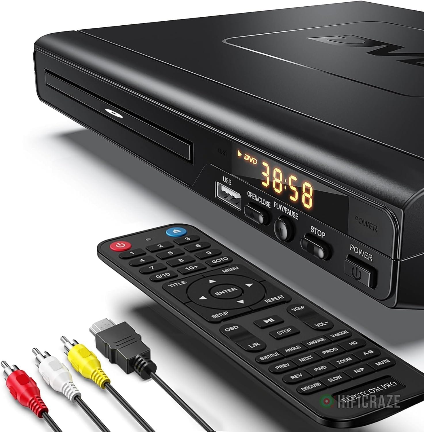 DVD Players for TV with HDMI, DVD Players That Play All Regions, Simple DVD Player for Elderly, CD Player for Home Stereo System, Included HDMI and RCA Cable 1 universal disc player