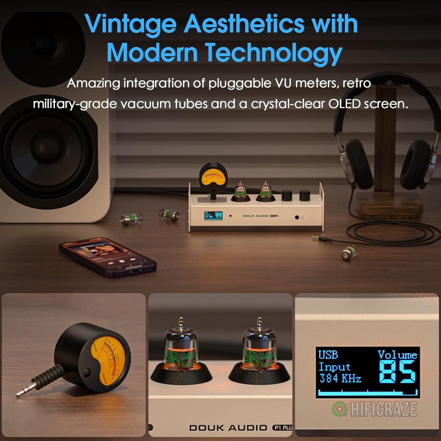 Douk Audio 2 Channel Bluetooth Vacuum Tube Preamp, Hi-Fi Headphone Amp, USB DAC PC Sound Card, Wireless Receiver Audio Preamplifier with VU Meter, Optical, Coaxial, APTX, LDAC, DSD256, Remote Control 2 Douk Audio 2 Channel Bluetooth Vacuum Tube Preamp, Hi-Fi Headphone Amp, USB DAC PC Sound Card, Wireless Receiver Audio Preamplifier with VU Meter, Optical, Coaxial, APTX, LDAC, DSD256, Remote Control - Image 2