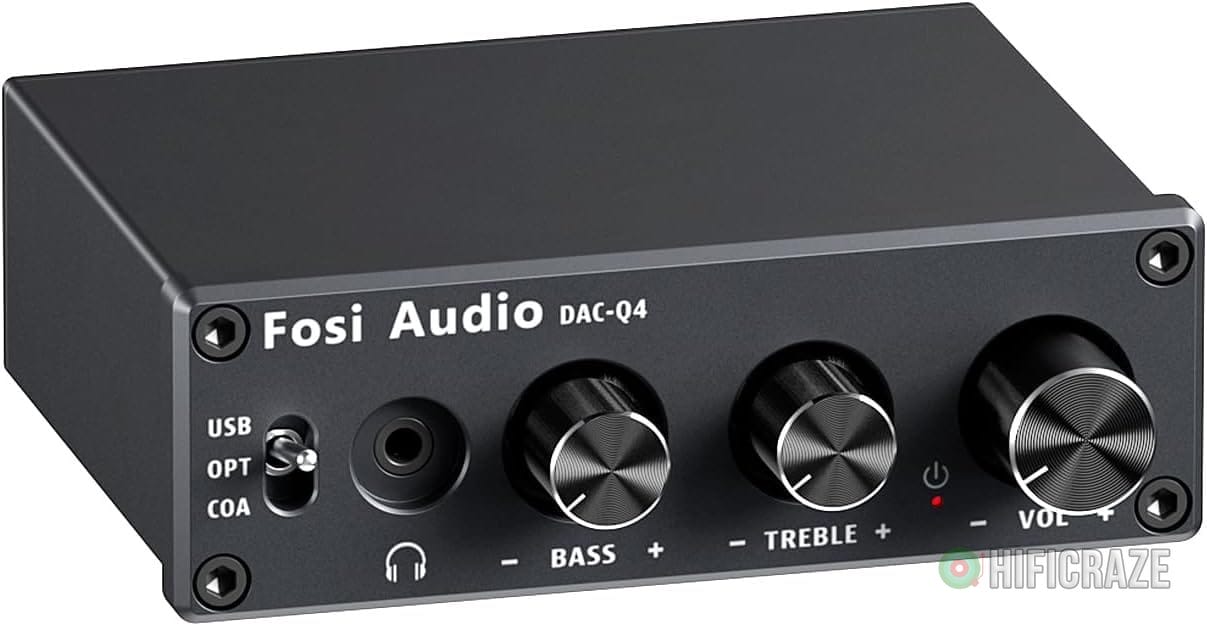 Fosi Audio Q4 DAC Headphone Amp for PC, Desktop Digital to Analog Audio Converter for Home Stereo Amplifier and Powered Speakers, PC-USB/Optical/Coaxial Inputs, 3.5mm Headphone/RCA Outputs 1 best dac for computer