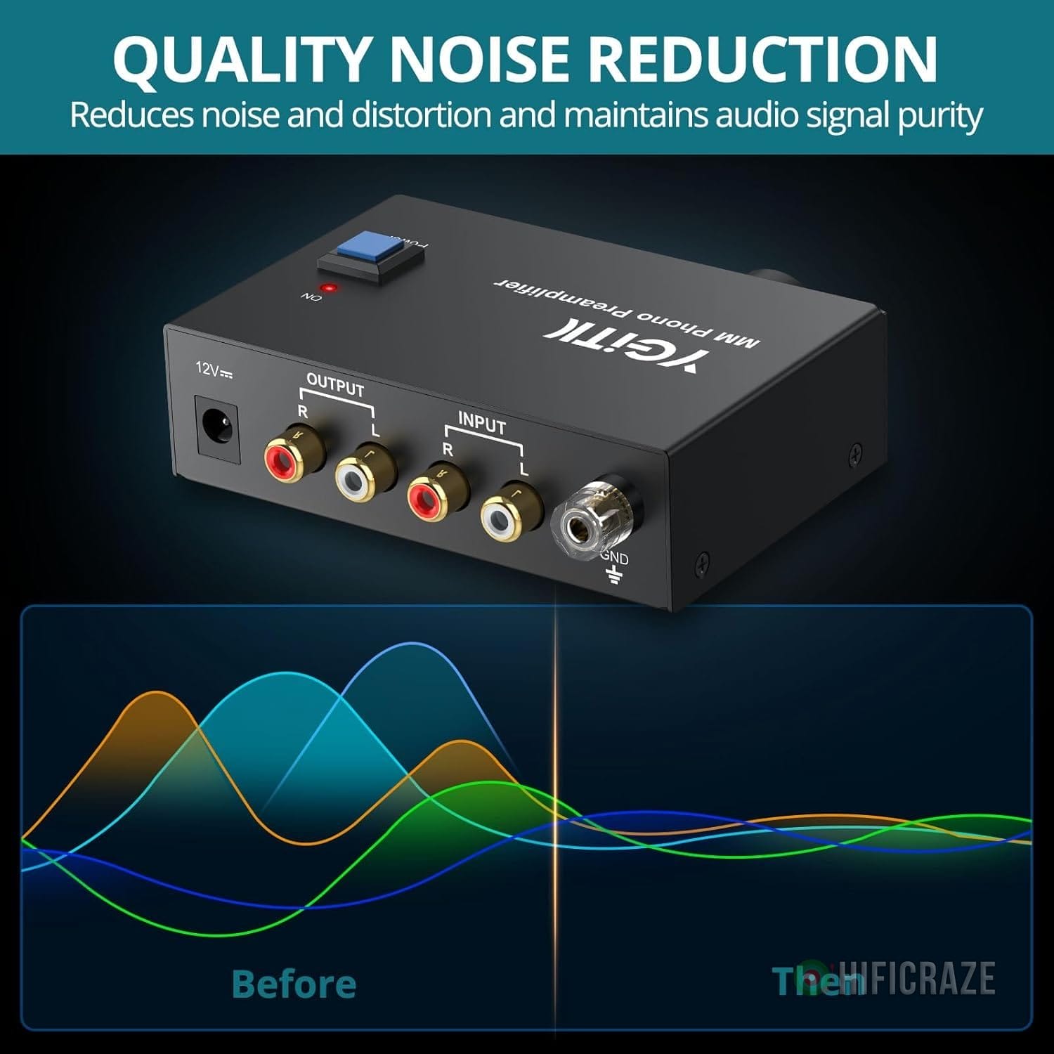 Phono Preamp for Turntable Preamplifier with Volume Control Stereo M/M Turntable Amplifier RCA in & Out and 3.5mm interfaces Pre AMP Phono Preamplifier Including Power Adapter for Record Player - Image 2