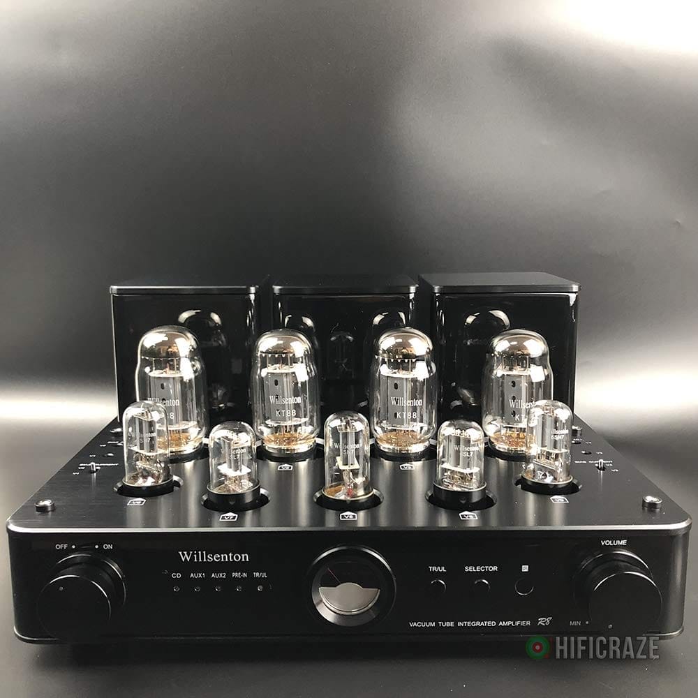 R8 KT88/EL34 x4 Tube Amplifier Integrated AMP Power Amplifier Headphone Replaceable Basic Meter (Black) 2 R8 KT88/EL34 x4 Tube Amplifier Integrated AMP Power Amplifier Headphone Replaceable Basic Meter (Black) - Image 2
