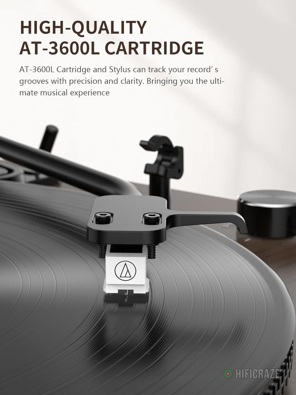 Record Player Belt-Drive Turntable with Bluetooth Output Connectivity Support 2 Speeds (33&45RPM) RCA Output Line Vinyl Record Player with Magnetic Cartridge Built-in Phono Pre-amp - Image 2