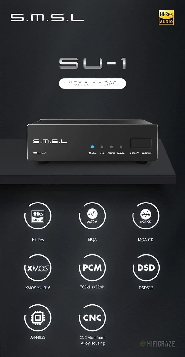 S.M.S.L SU-1 MQA MQA-CD Audio Decoder AK4493S XU316 768kHz/32Bit DSD512 Hi-Res DAC 2 S.M.S.L SU-1 MQA MQA-CD Audio Decoder AK4493S XU316 768kHz/32Bit DSD512 Hi-Res DAC - Image 2