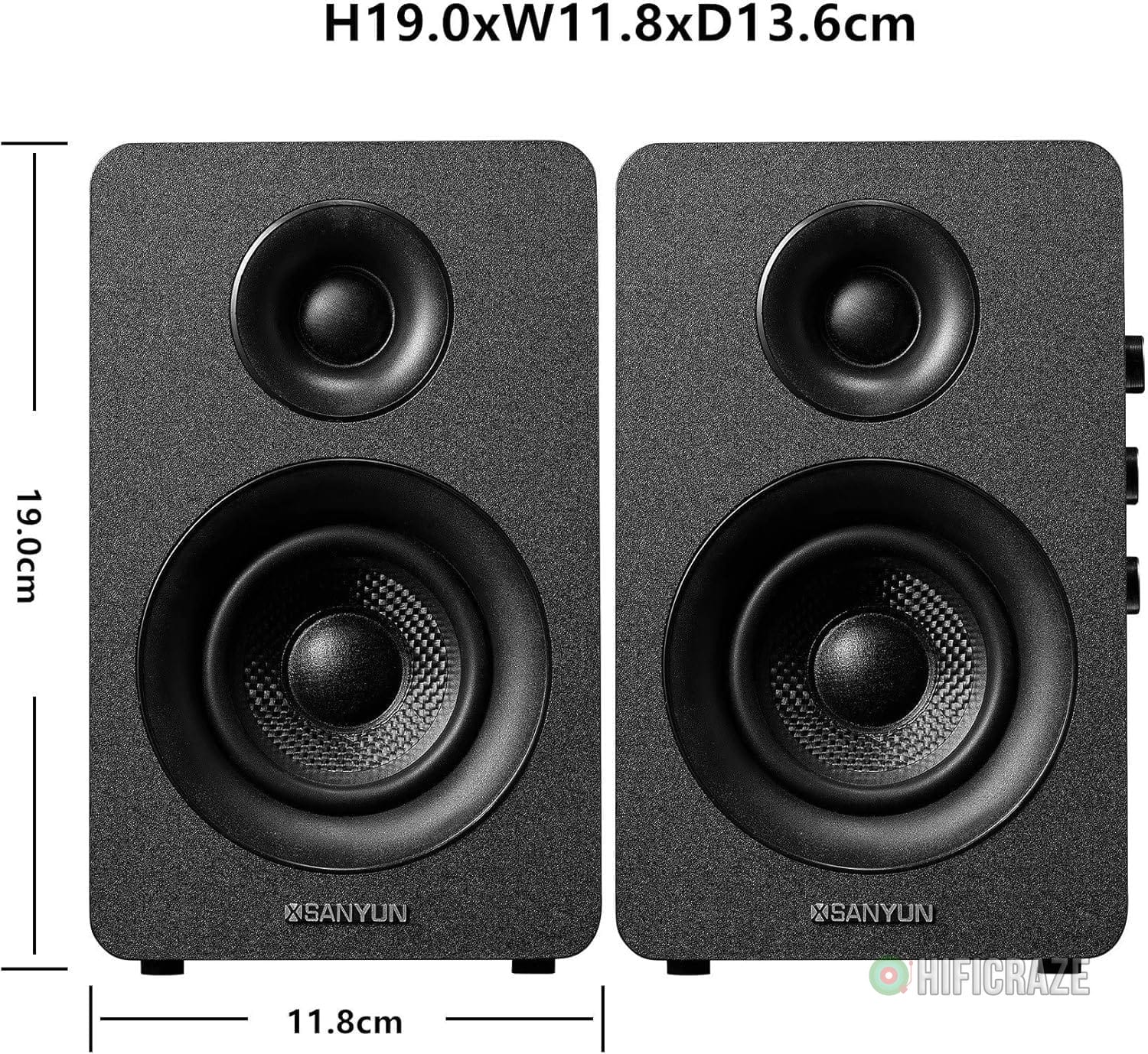 SW208 3" Active Bluetooth 5.0 Bookshelf Speakers – 60W Carbon Fiber Speaker Unit - Built-in 24bit DAC - Dynamic 3D Surround Sound – 2.0 Computer PC Monitor Gaming Speakers (Pair, Black) 2 SW208 3" Active Bluetooth 5.0 Bookshelf Speakers – 60W Carbon Fiber Speaker Unit - Built-in 24bit DAC - Dynamic 3D Surround Sound – 2.0 Computer PC Monitor Gaming Speakers (Pair, Black) - Image 2