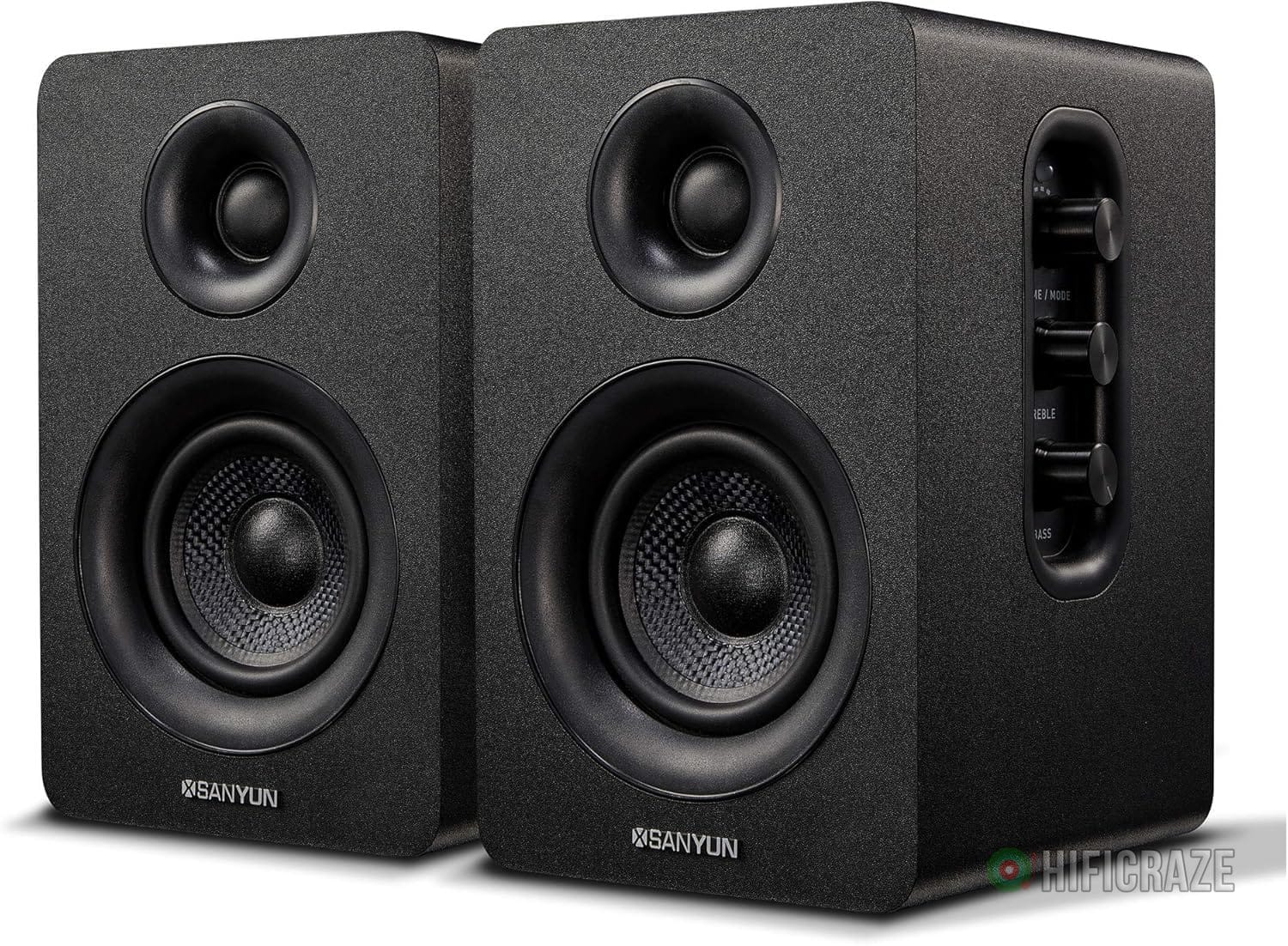 SW208 3″ Active Bluetooth 5.0 Bookshelf Speakers – 60W Carbon Fiber Speaker Unit – Built-in 24bit DAC – Dynamic 3D Surround Sound – 2.0 Computer PC Monitor Gaming Speakers (Pair, Black)