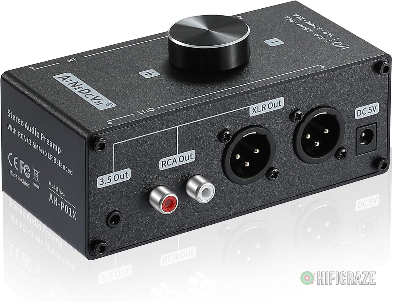 Stereo Audio Preamplifier - XLR Balanced RCA 3.5mm Input to XLR Balanced RCA 3.5mm Output Converter Adapter amp - Headphone Amplifier, Gain 20dB Phono Turntable Phonograph Preamp (Black) 2 Stereo Audio Preamplifier - XLR Balanced RCA 3.5mm Input to XLR Balanced RCA 3.5mm Output Converter Adapter amp - Headphone Amplifier, Gain 20dB Phono Turntable Phonograph Preamp (Black) - Image 2