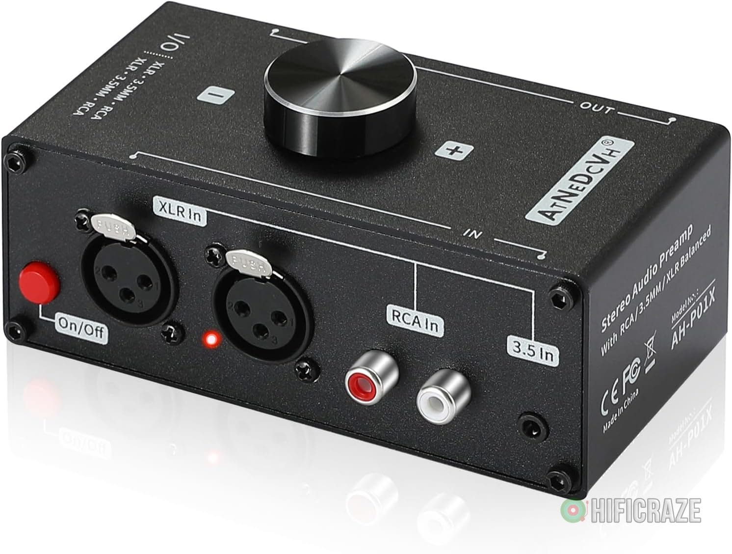 Stereo Audio Preamplifier - XLR Balanced RCA 3.5mm Input to XLR Balanced RCA 3.5mm Output Converter Adapter amp - Headphone Amplifier, Gain 20dB Phono Turntable Phonograph Preamp (Black) 1 balanced preamp