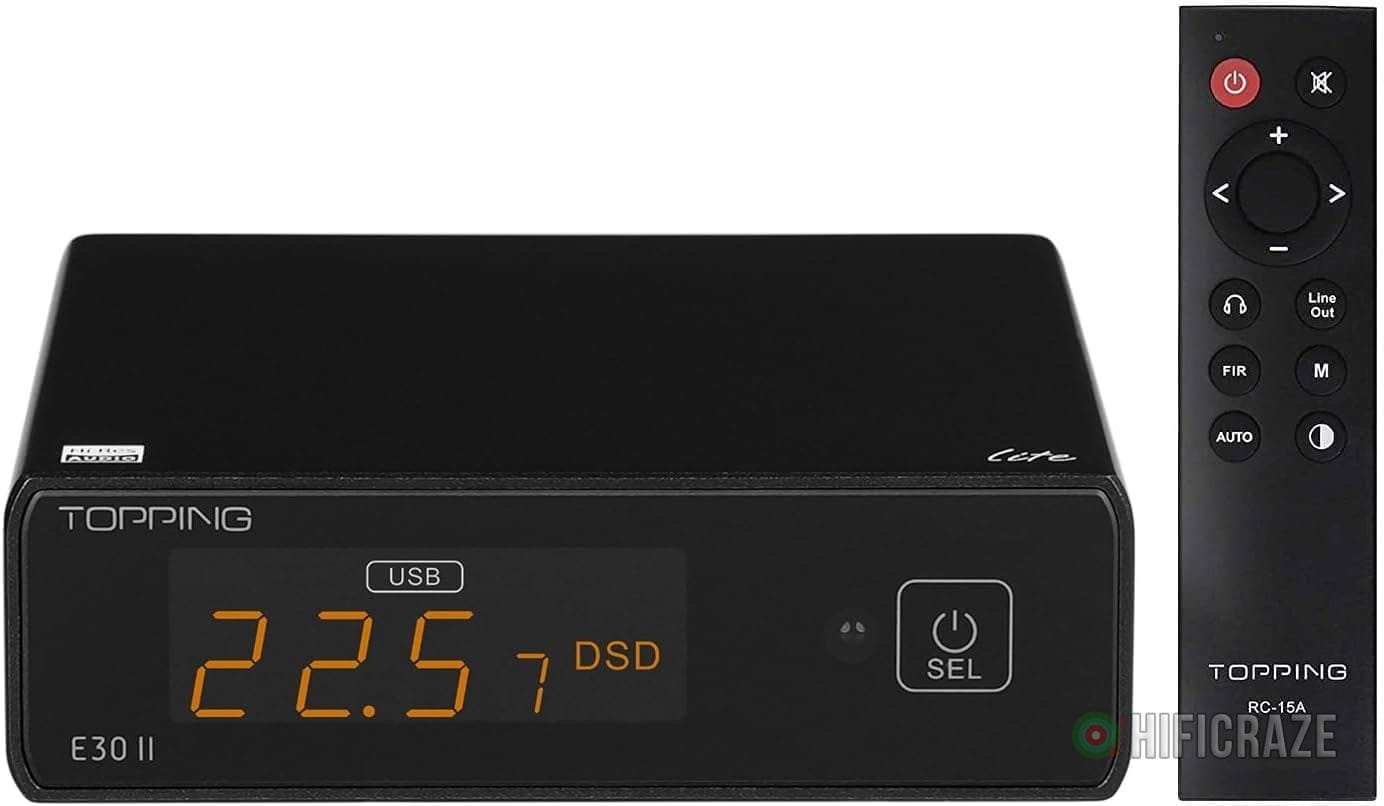 Topping E30II lite DAC Preamp - AK4493S Hi-Res XMOS XU208 DAC 32Bit/768kHz DSD512 DSD Direct Mode for USB/Coax/Opt Inputs RCA HiFi Stereo Digital Audio Decoder(Black) 1 control preamp