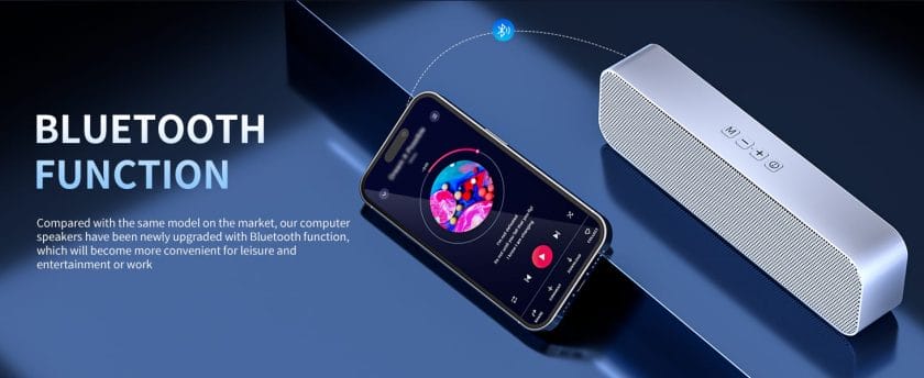 USB Computer Speakers,Pc Speakers for Desktop,Stereo Sound & Rich Bass,with 3.5mm Aux-in,Bluetooth,TF Card Port,USB Powered Speakers for Desktop Monitor,for Web Conferences,Offices,Teacher,Music 12 KASOHQEE Speakers Compact Size