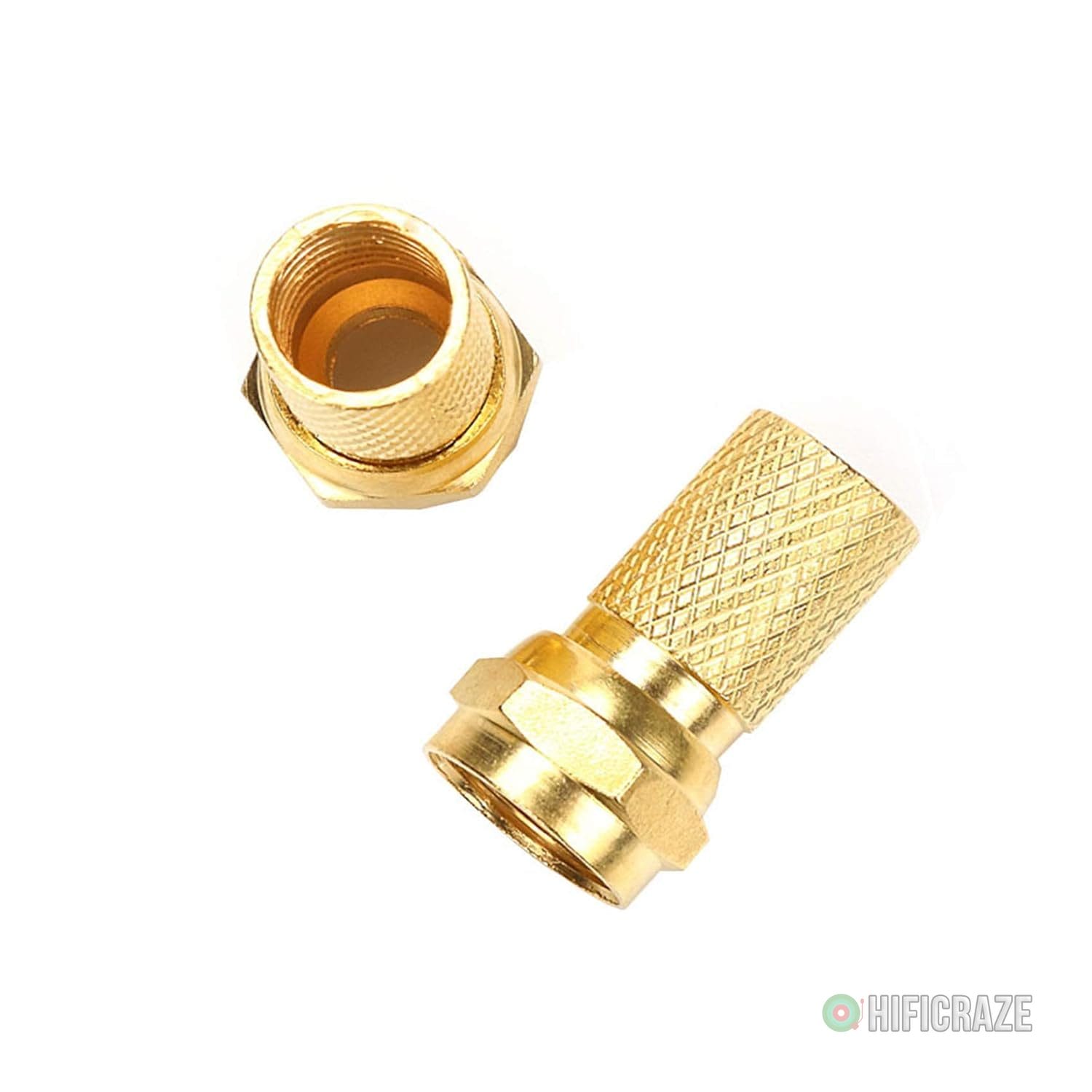 F-Type Coaxial Cable Twist on Connector, Full Copper Gold Plated RG6 Coaxial Cable Male Twist-on Adapter (Pack of 10) 3 F-Type Coaxial Cable Twist on Connector, Full Copper Gold Plated RG6 Coaxial Cable Male Twist-on Adapter (Pack of 10) - Image 3