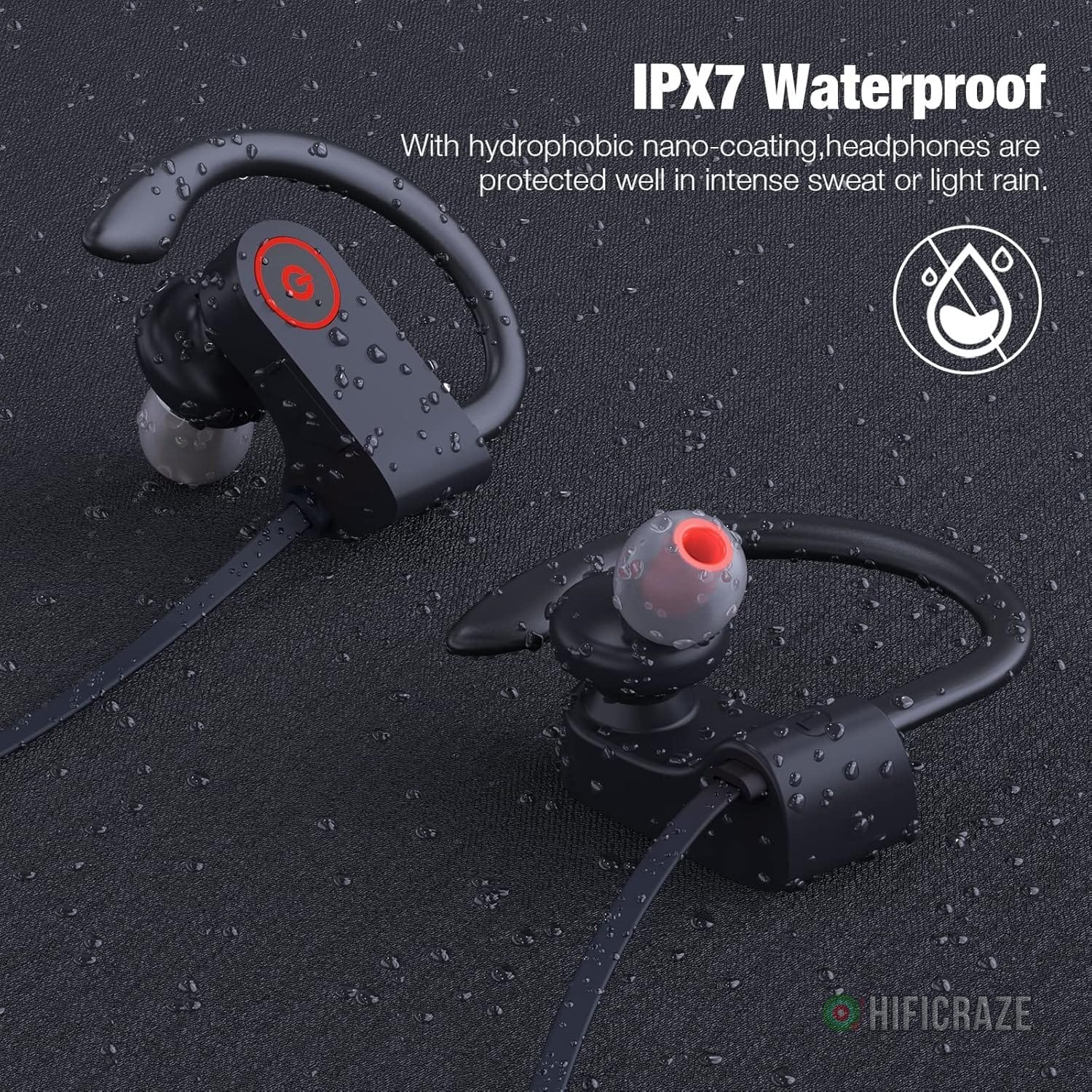 JOYWISE Bluetooth Wireless Headphones 16H Playtime Earbuds with Mic Stereo in-Ear Earphones, IPX7 Waterproof Sports Sound Isolation Headsets for Running, Gym, Workout - Image 5