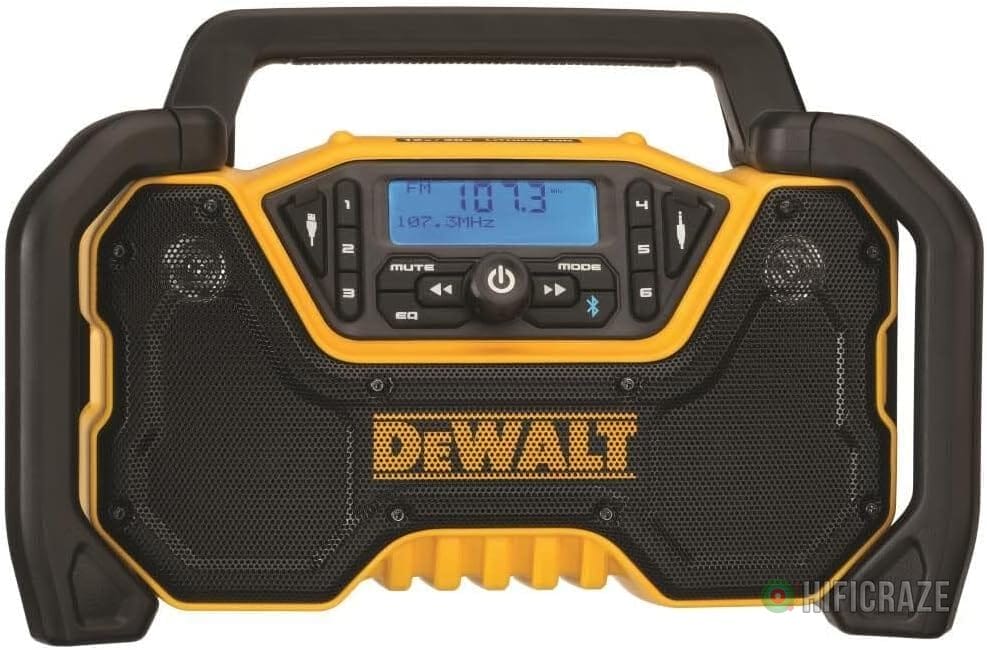 DEWALT 12V/20V MAX Portable Bluetooth Radio, Cordless, 100 ft Range, 3.5” Subwoofers, Jobsite (DCR028B) - Image 3