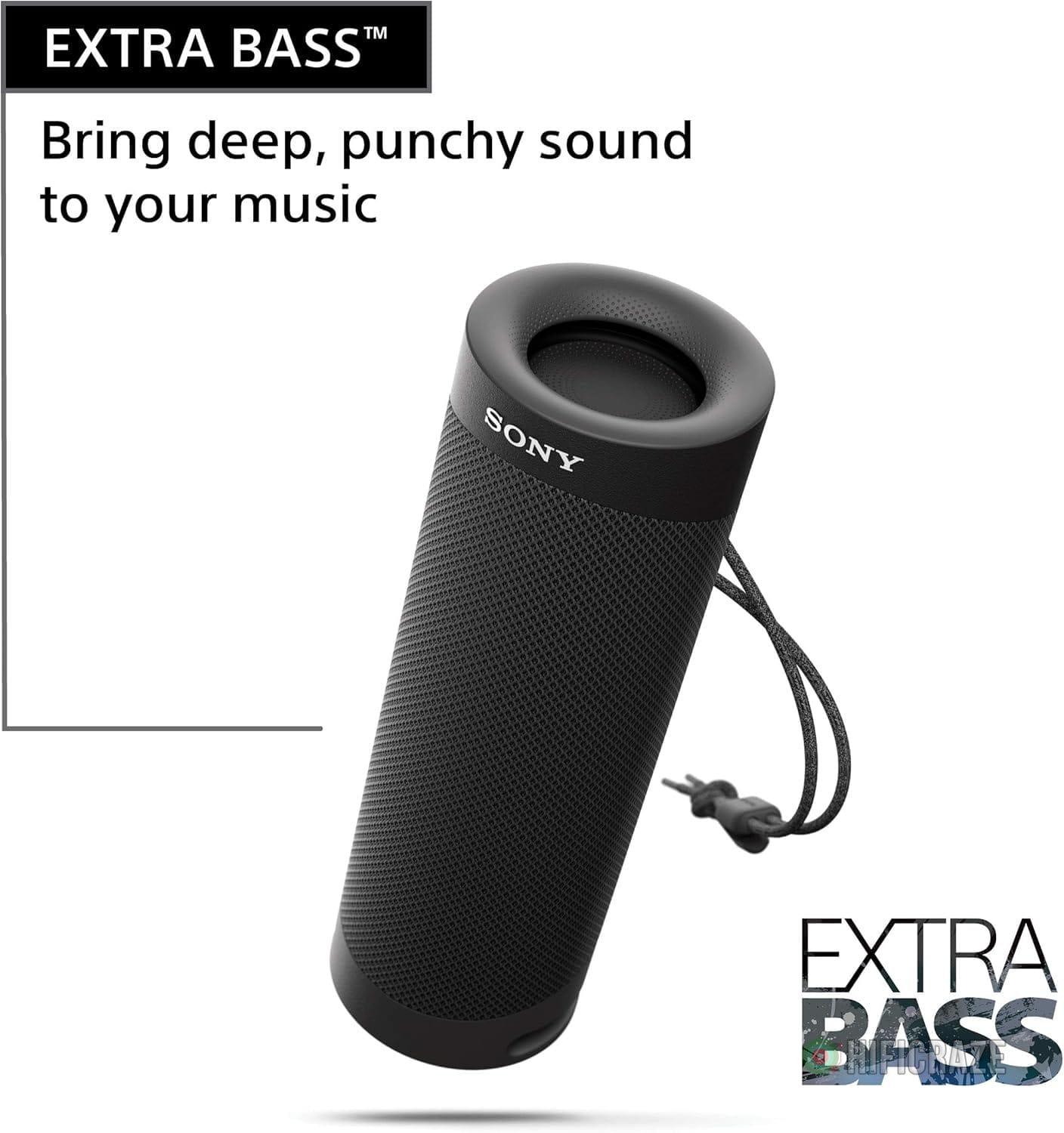 Sony SRS-XB23 EXTRA BASS Wireless Bluetooth Portable Lightweight Travel Speaker, IP67 Waterproof & Durable for Outdoor, 12 Hour Battery, USB Type-C, Removable Strap and Speakerphone, Black - Image 9
