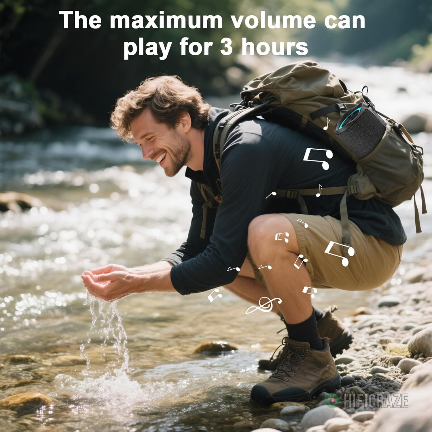 Speaker, Portable Wireless Speaker Waterproof IPX5 Bluetooth 5.3 Speakers Loud Stereo Sound with LED Light TWS Speakers Suitable for Travel, Home and Outdoor Travel, Black(06A) - Image 6