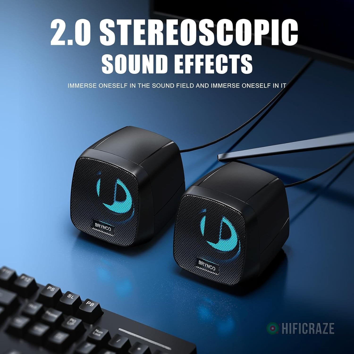 2.0 Channel RGB Computer Speakers | Compact Size with Dynamic Color-Changing Lights & Clear Audio | USB-Powered for PC/Laptop/Tablet/Phone | Plug & Play, Wired Remote (Black) - Image 6