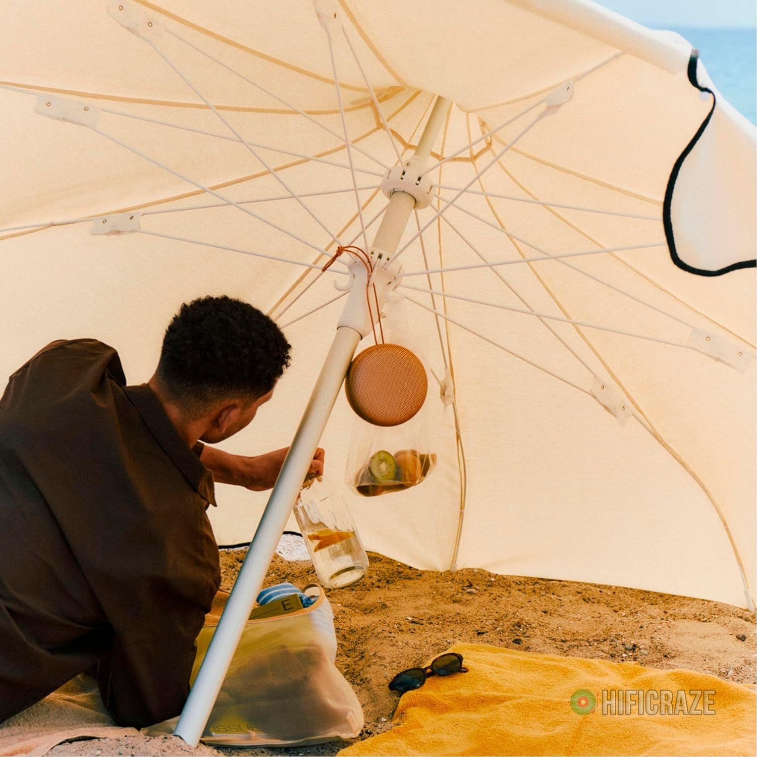 Bang & Olufsen Beosound A1 3rd Gen Portable Waterproof Bluetooth Speaker with 3 Microphones, Cradle to Cradle (C2C) Certified, Honey Tone 5 Bang & Olufsen Beosound A1 3rd Gen Portable Waterproof Bluetooth Speaker with 3 Microphones, Cradle to Cradle (C2C) Certified, Honey Tone - Image 5