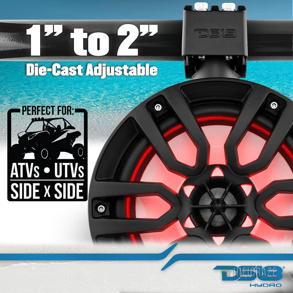 DS18 NXL-X8TP/BK Hydro 8" Marine Water Resistant Wakeboard Towers Speakers with Integrated RGB LED Lights - 375 W Max 125 W RMS 4 Ohms - Great for Boats Motorsports Jeep ATV & UTV - Pair (Renewed) - Image 3