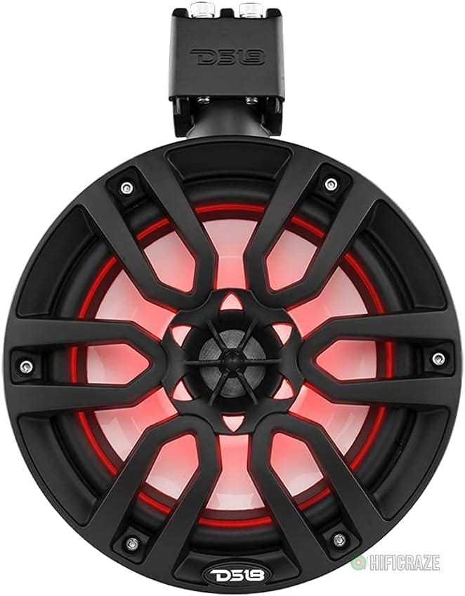 DS18 NXL-X8TP/BK Hydro 8" Marine Water Resistant Wakeboard Towers Speakers with Integrated RGB LED Lights - 375 W Max 125 W RMS 4 Ohms - Great for Boats Motorsports Jeep ATV & UTV - Pair (Renewed) - Image 7