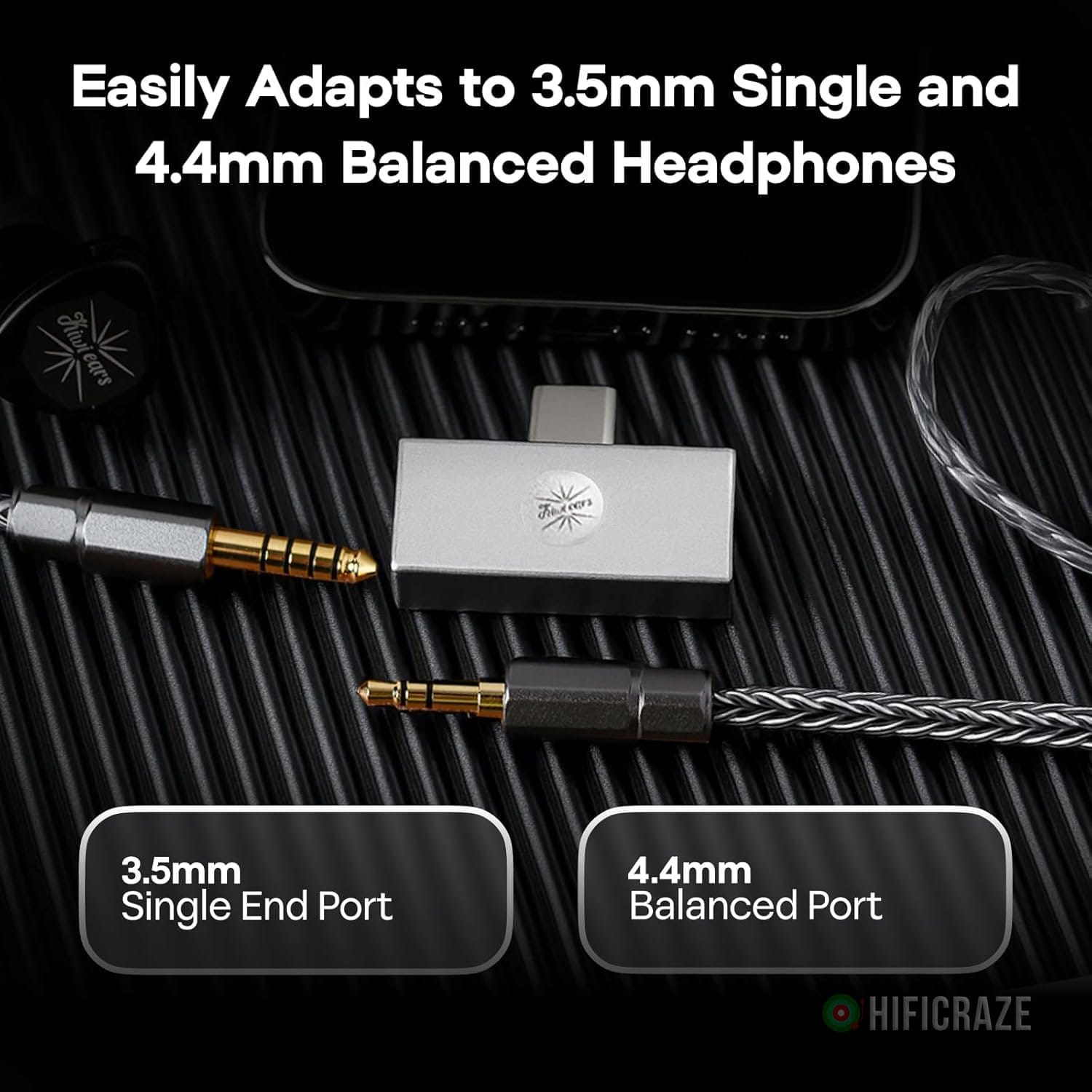 Linsoul Kiwi Ears Allegro Mini Portable IEM DAC, in Ear Monitor Amplifier, USB C to 3.5/4.4mm Output, with Custom Chip, High Resolution 32bit/384kHz, HiFi Earbuds Amp for Phone/PC - Image 5