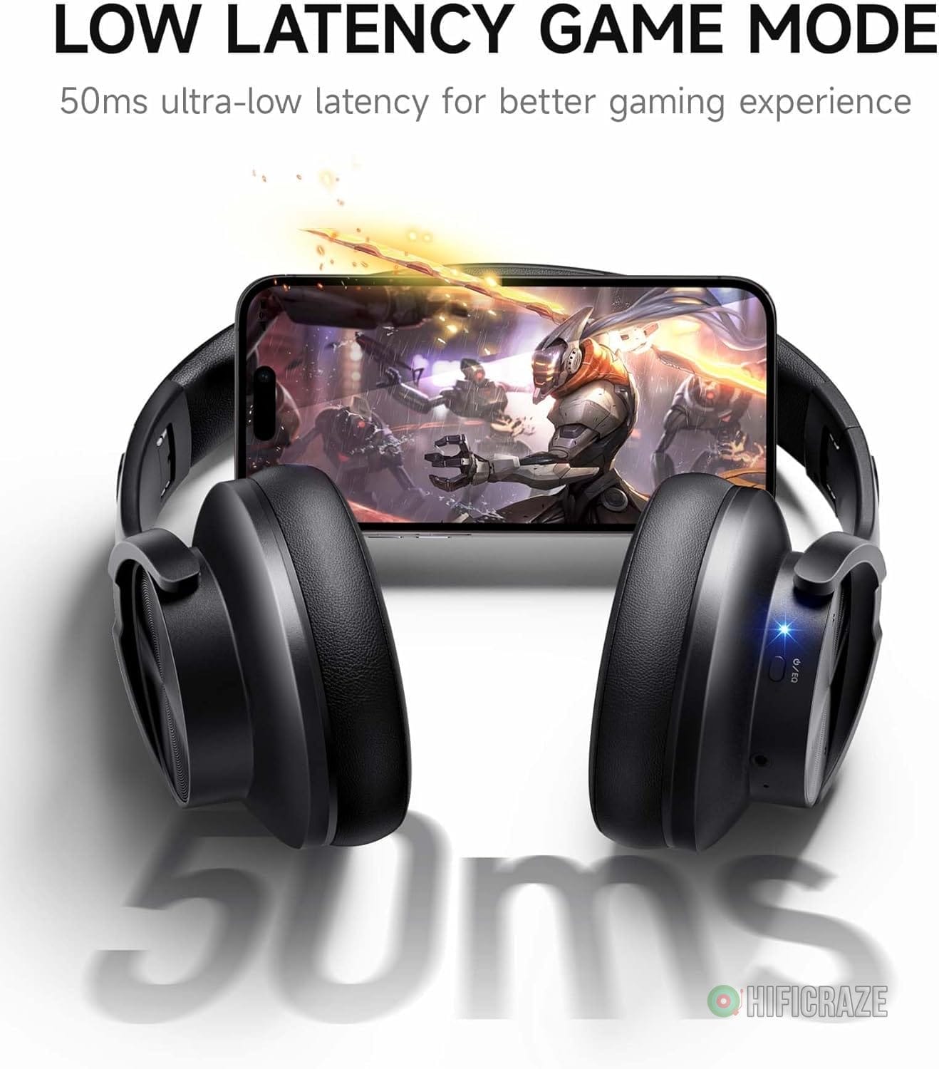 Picun B8 Bluetooth Headphones, 120H Playtime Headphone Wireless Bluetooth with 3 EQ Modes, Low Latency, Hands-Free Calls, Over Ear Headphones for Travel Home Office Cellphone PC Black 8 Picun B8 Bluetooth Headphones, 120H Playtime Headphone Wireless Bluetooth with 3 EQ Modes, Low Latency, Hands-Free Calls, Over Ear Headphones for Travel Home Office Cellphone PC Black - Image 8