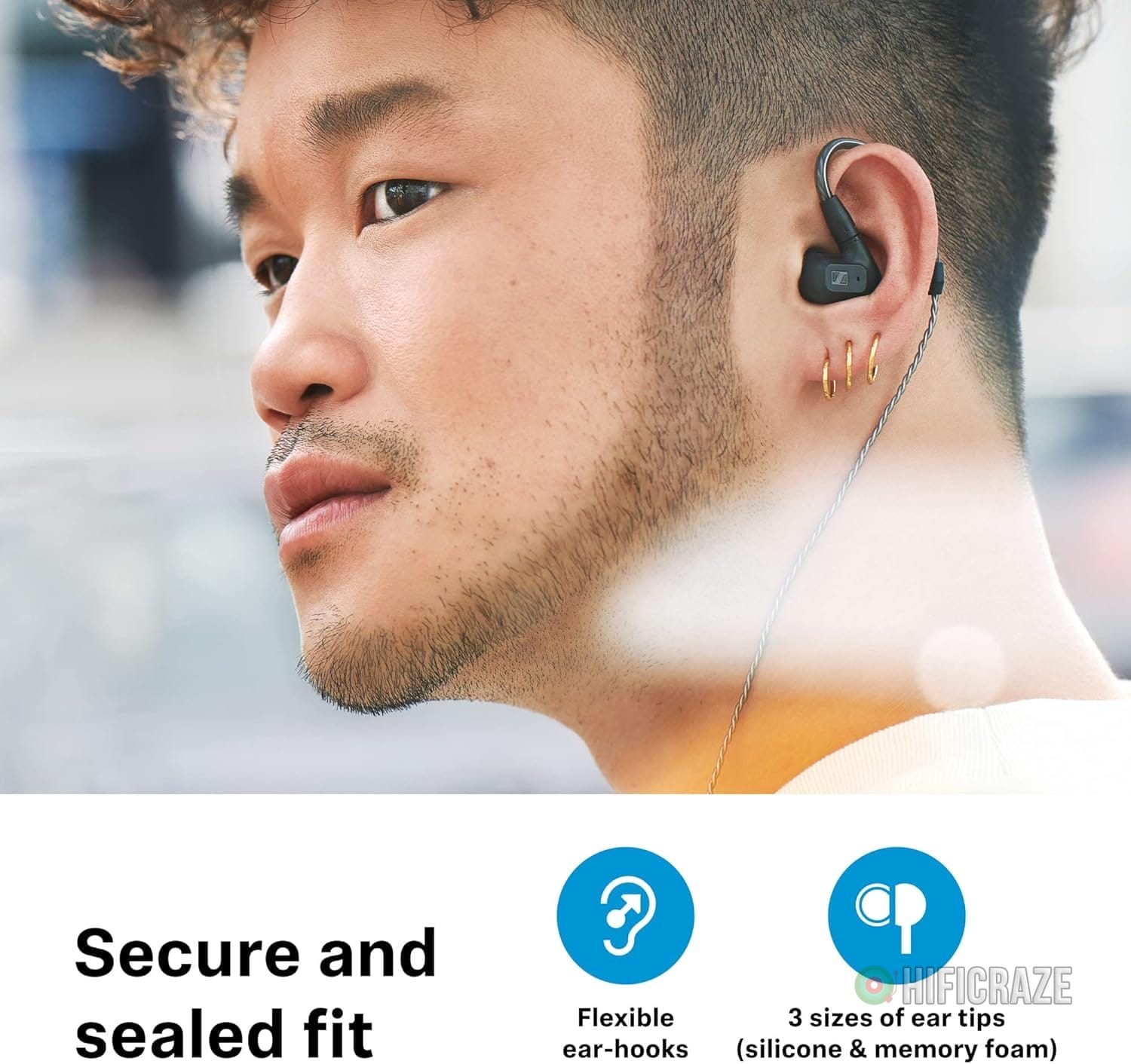 Sennheiser Consumer Audio IE 200 In-Ear Audiophile Headphones - TrueResponse Transducers for Neutral Sound, Impactful Bass, Detachable Braided Cable with Flexible Ear Hooks - Black 7 Sennheiser Consumer Audio IE 200 In-Ear Audiophile Headphones - TrueResponse Transducers for Neutral Sound, Impactful Bass, Detachable Braided Cable with Flexible Ear Hooks - Black - Image 7